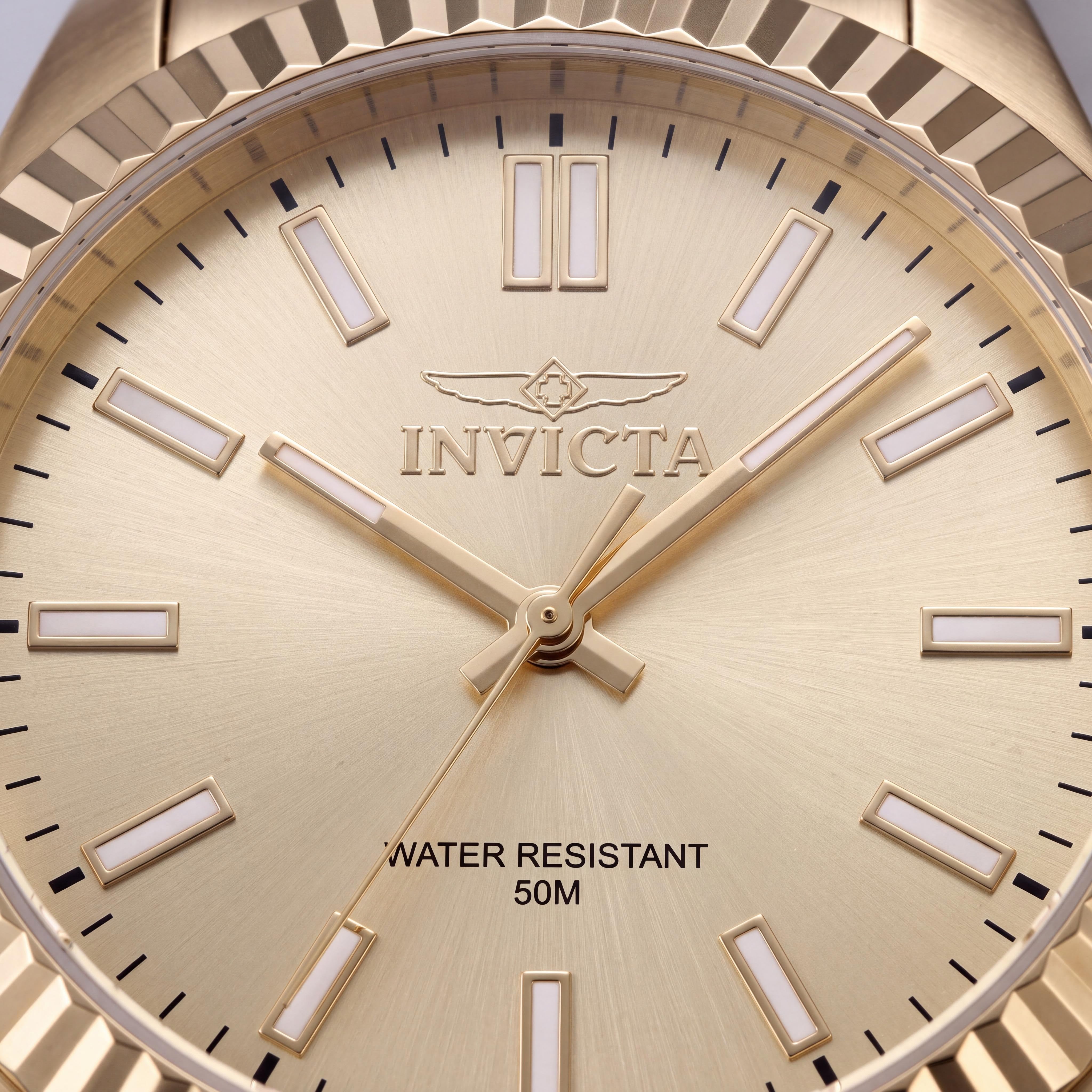 Invicta Specialty 47491 Men's Gold Dial Stainless Steel Quartz Watch, 43mm Case, 5 ATM Water Resistant, Photo 2
