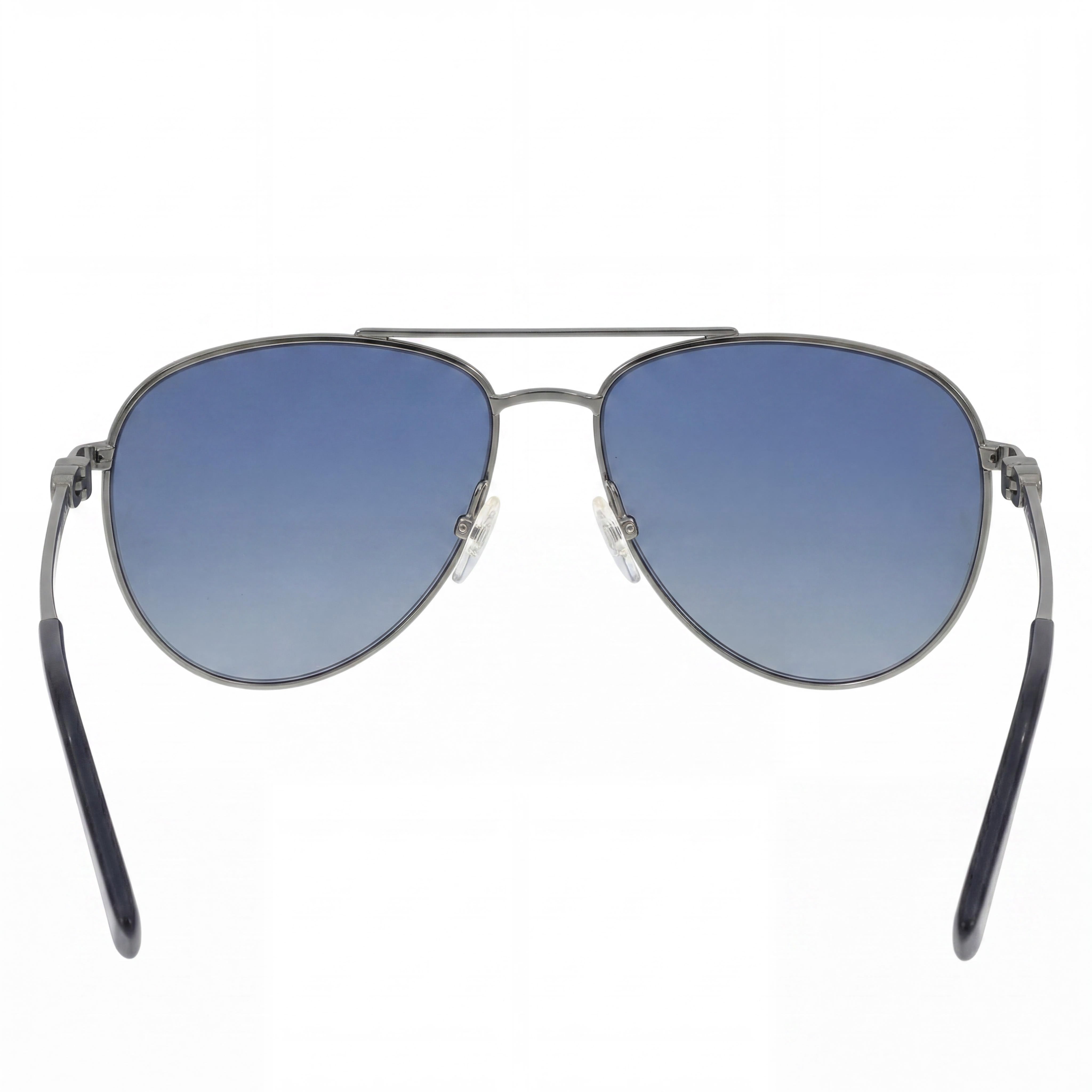 Gafas de sol unisex Salvatore Ferragamo Sf157s de metal, color azul plomo oscuro, sin polarizar, con protección UV, 60 mm, Photo 3