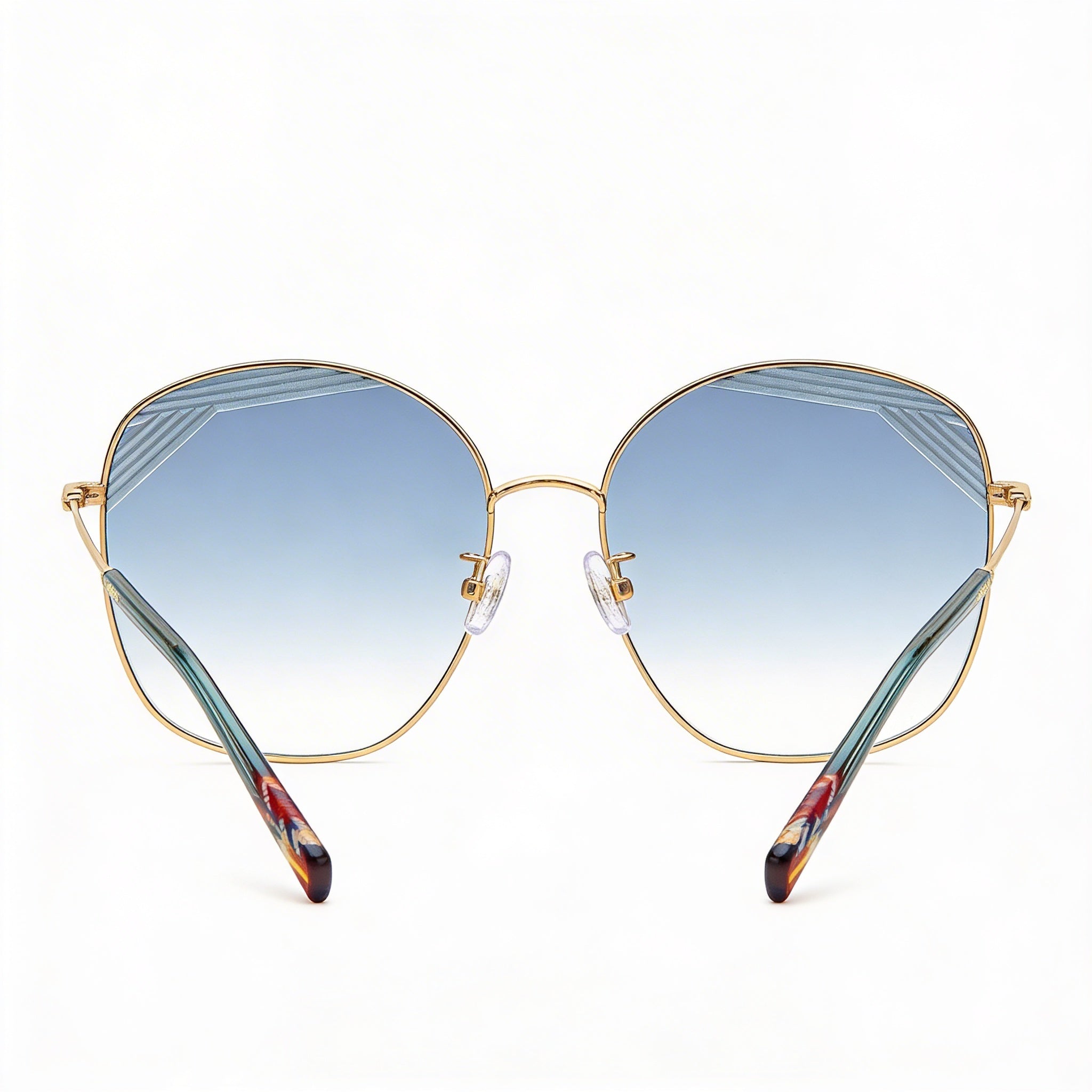 Gafas de sol M Missoni Spillo para mujer, con montura de acero de aleación, degradado en dorado y verde, 59 mm, Photo 4