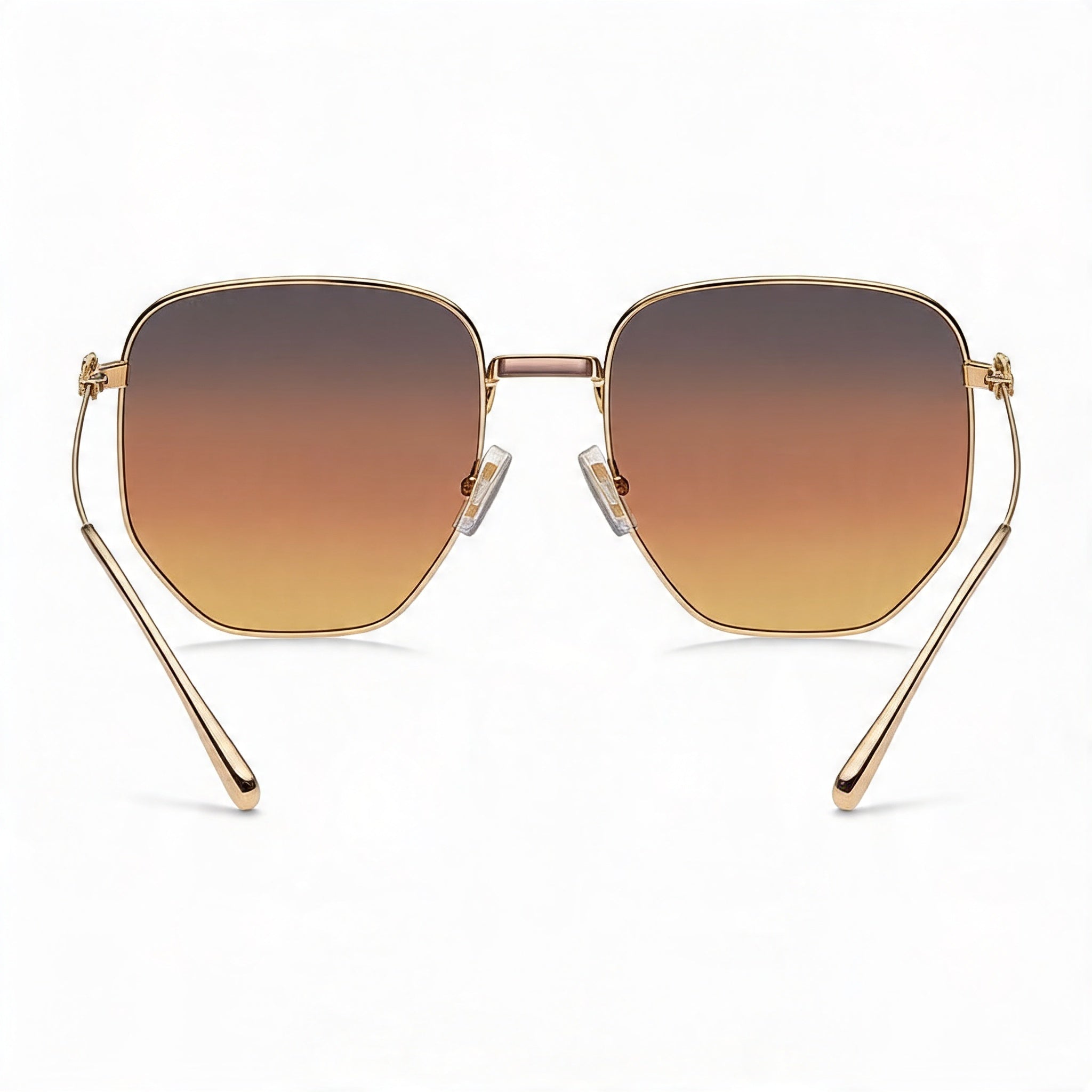 Etro Gafas de sol casual para mujer con montura de metal oro rosa y lentes burdeos anaranjadas de 60 mm, Photo 3