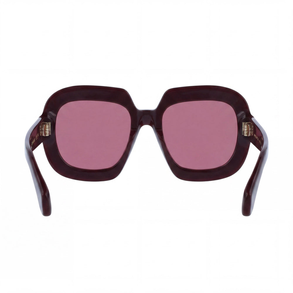 Gafas de sol Ferragamo para hombre, con montura de acetato moderno color burdeos, 54