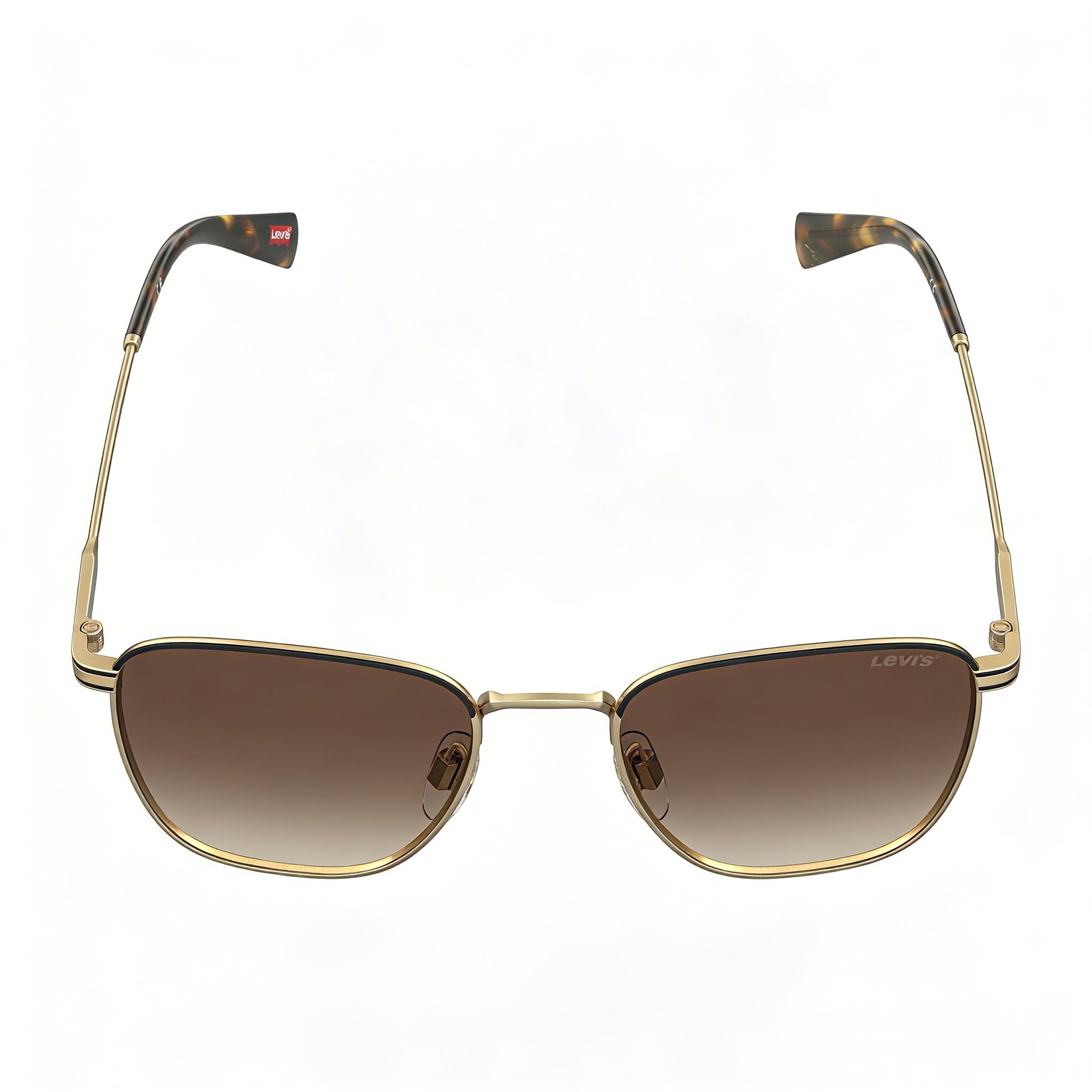 Levi's Lv 1016/S Unisex Rectangular Stainless Steel Gold Brown Gradient Frame Brown Gradient Lenses 52mm UV Protection, Photo 4