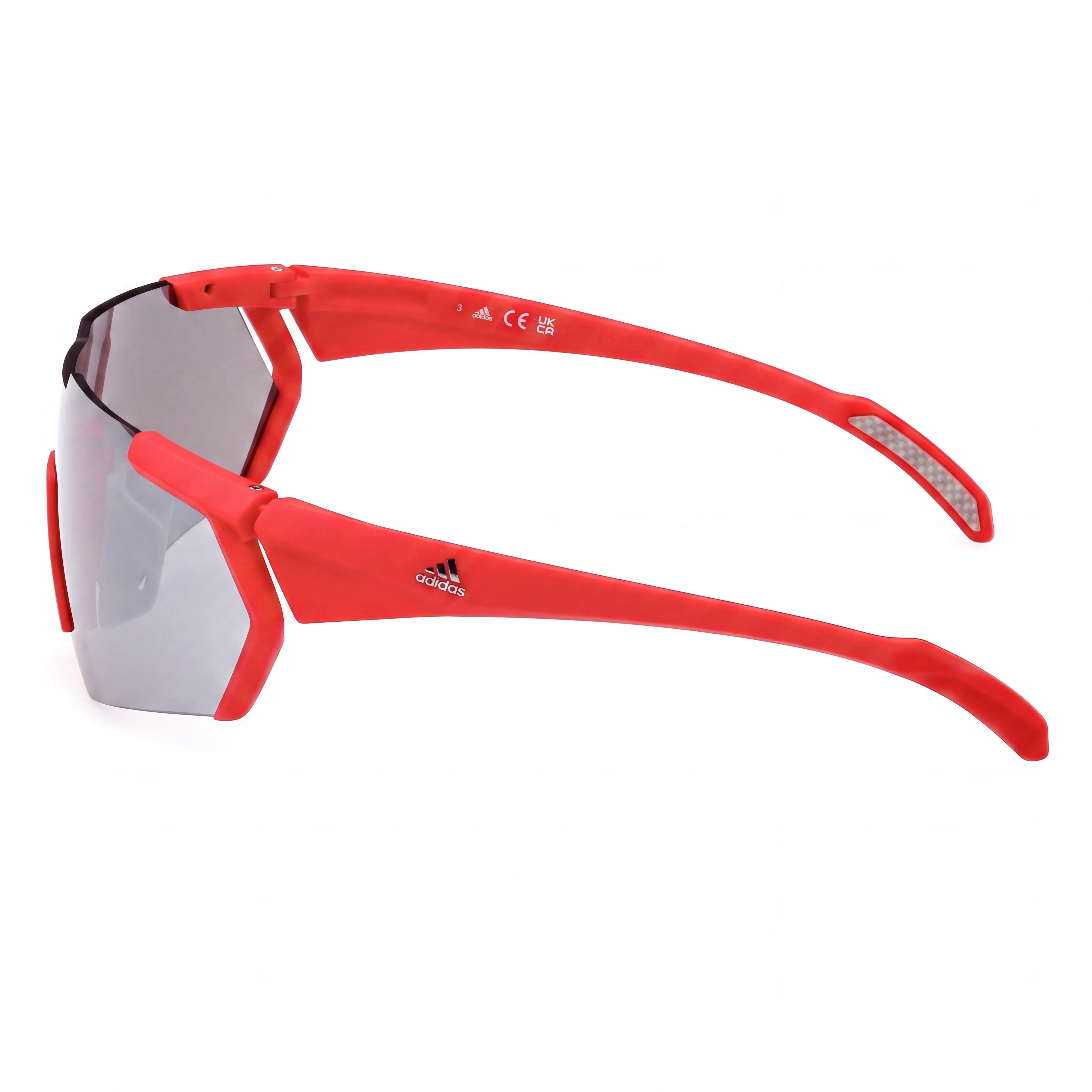 adidas Gafas de sol modernas para hombre, con protección UV, sin polarizar, espejo rojo brillante inyectado, humo, 140 mm, Photo 3