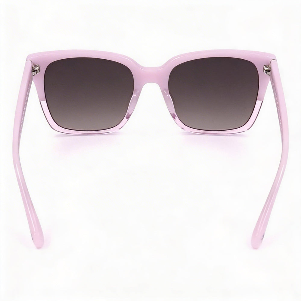 Gafas de sol Kate Spade New York para mujer, estilo casual, con montura cuadrada de acetato en marrón violeta y lentes marrones degradadas, 55 mm, protección UV, no polarizadas