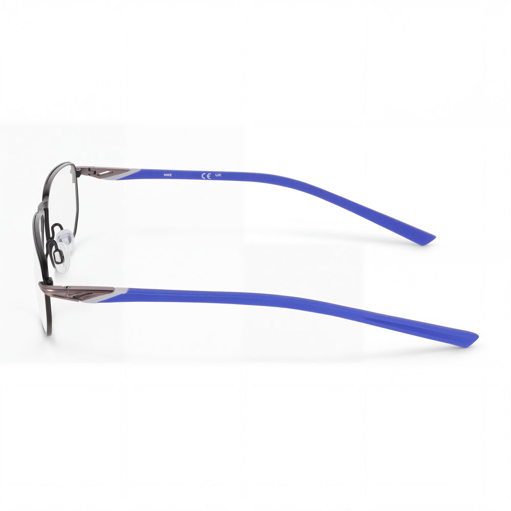 Gafas polarizadas de metal Nike 6067 para hombre, lentes transparentes, armazón azul astronómico negro mate de 55 mm