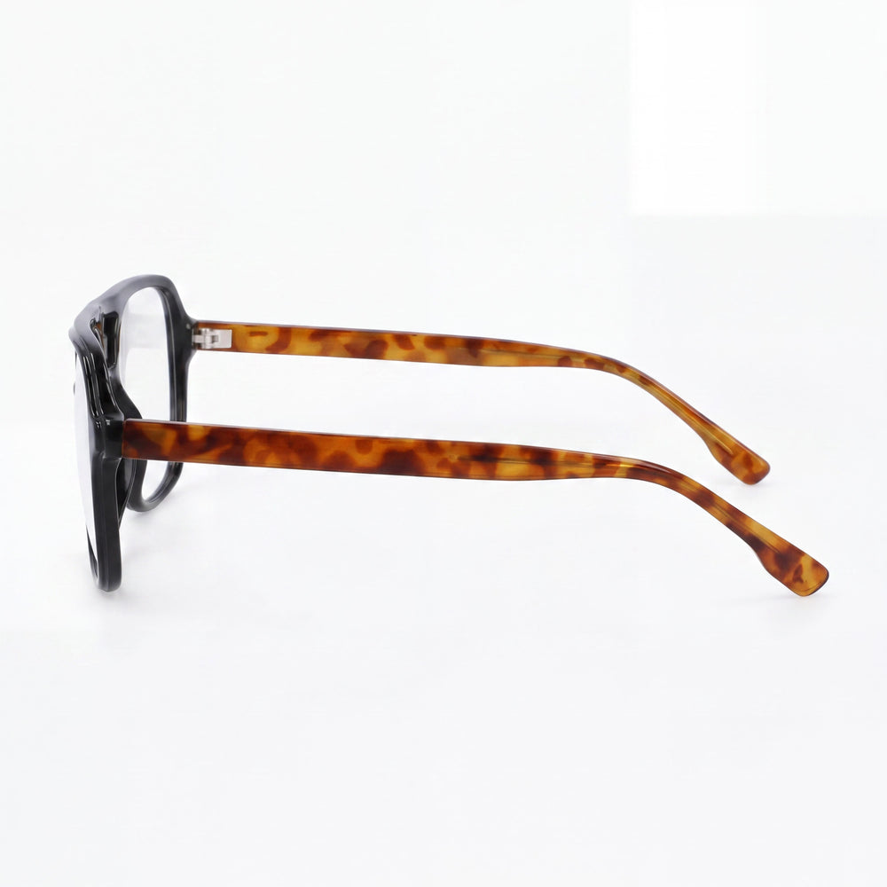 Gafas de sol cuadradas de metal negro MCALLISTER Mc4534 para hombre con lentes polarizadas transparentes (56-18-140 mm)