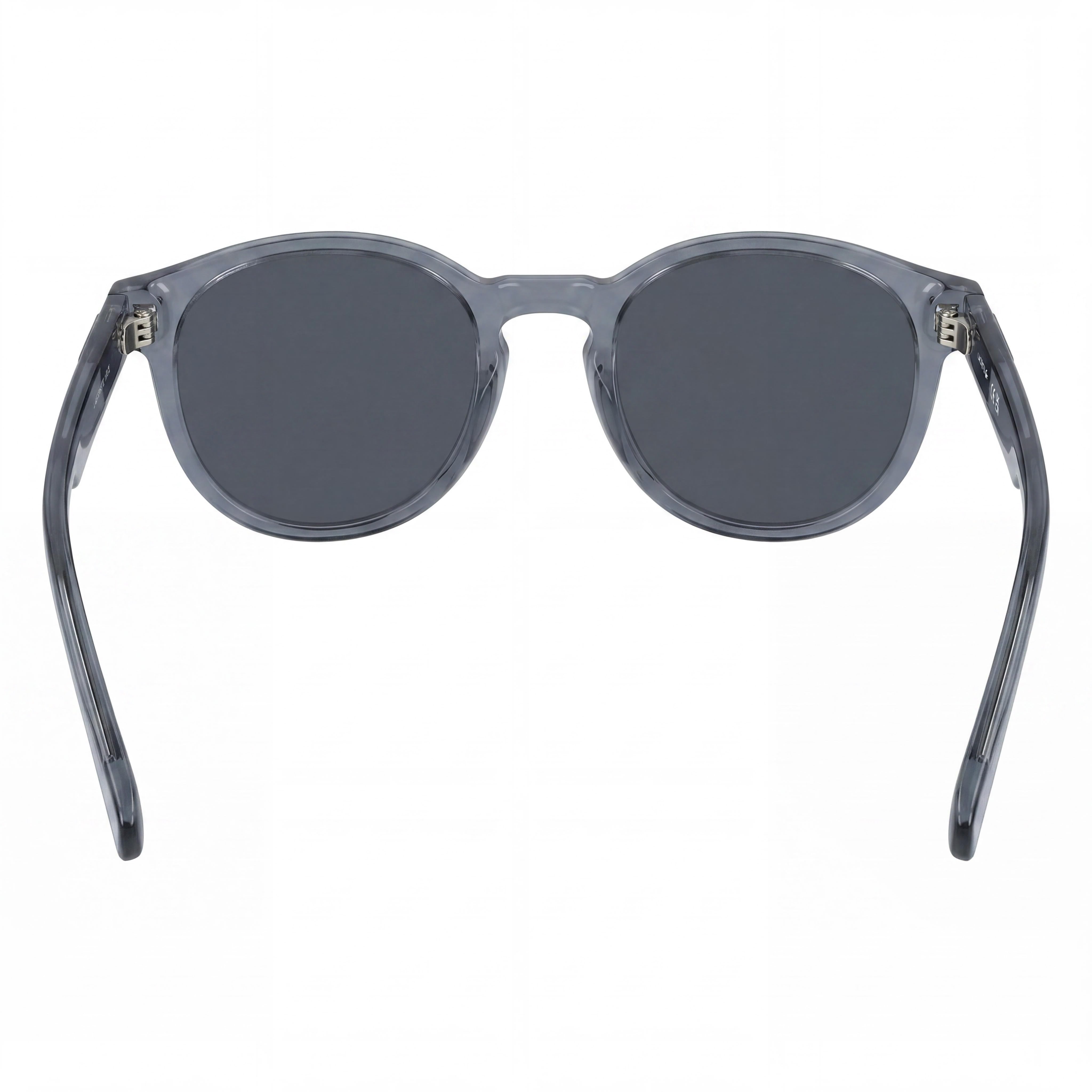 Gafas Lacoste Classic para hombre con montura de plástico transparente gris claro y lentes de policarbonato grises, 51 mm de ancho de lente, Photo 4