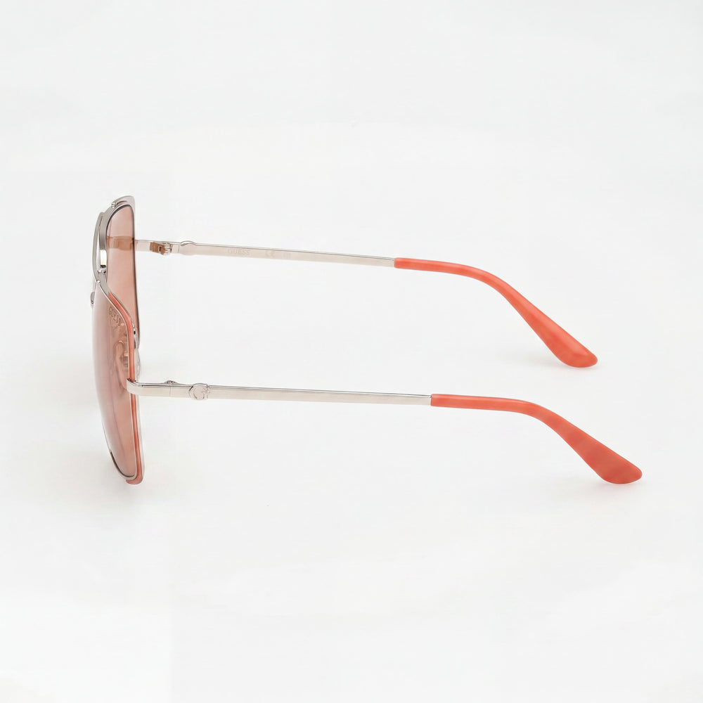Gafas de sol Guess Gu00220 para mujer, montura de acetato en naranja claro y dorado pálido con lentes marrones de policarbonato, 62-12-140