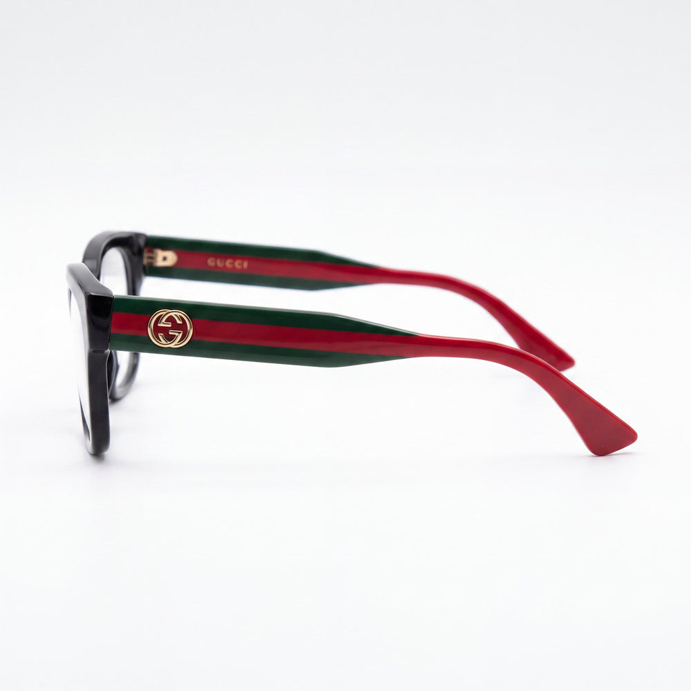 Gucci 0278 ON-011 Unisex Acetate Frame Eyewear in Black, Transparent, Green with Polycarbonate Lenses and 55mm Lens Width
