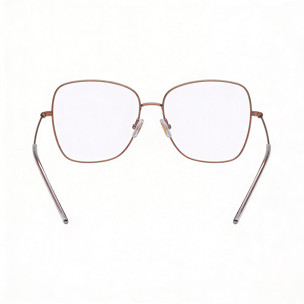 Gafas Hugo Boss Boss 1214 de titanio para mujer con montura de cobre dorado y lentes no metálicas rojo dorado de 55 mm