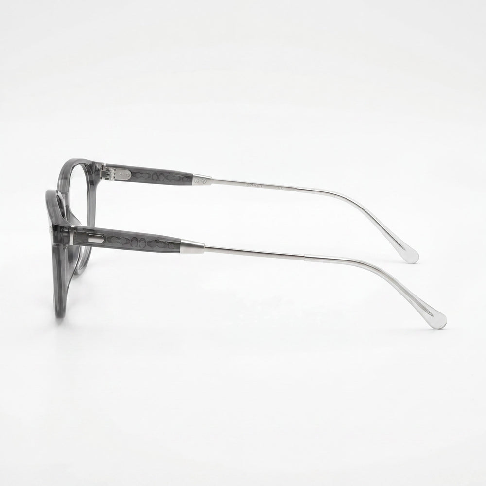 Armazones de gafas ópticas de plástico gris transparente redondas para hombre Coach Hc6265u Universal Fit 52-18-145