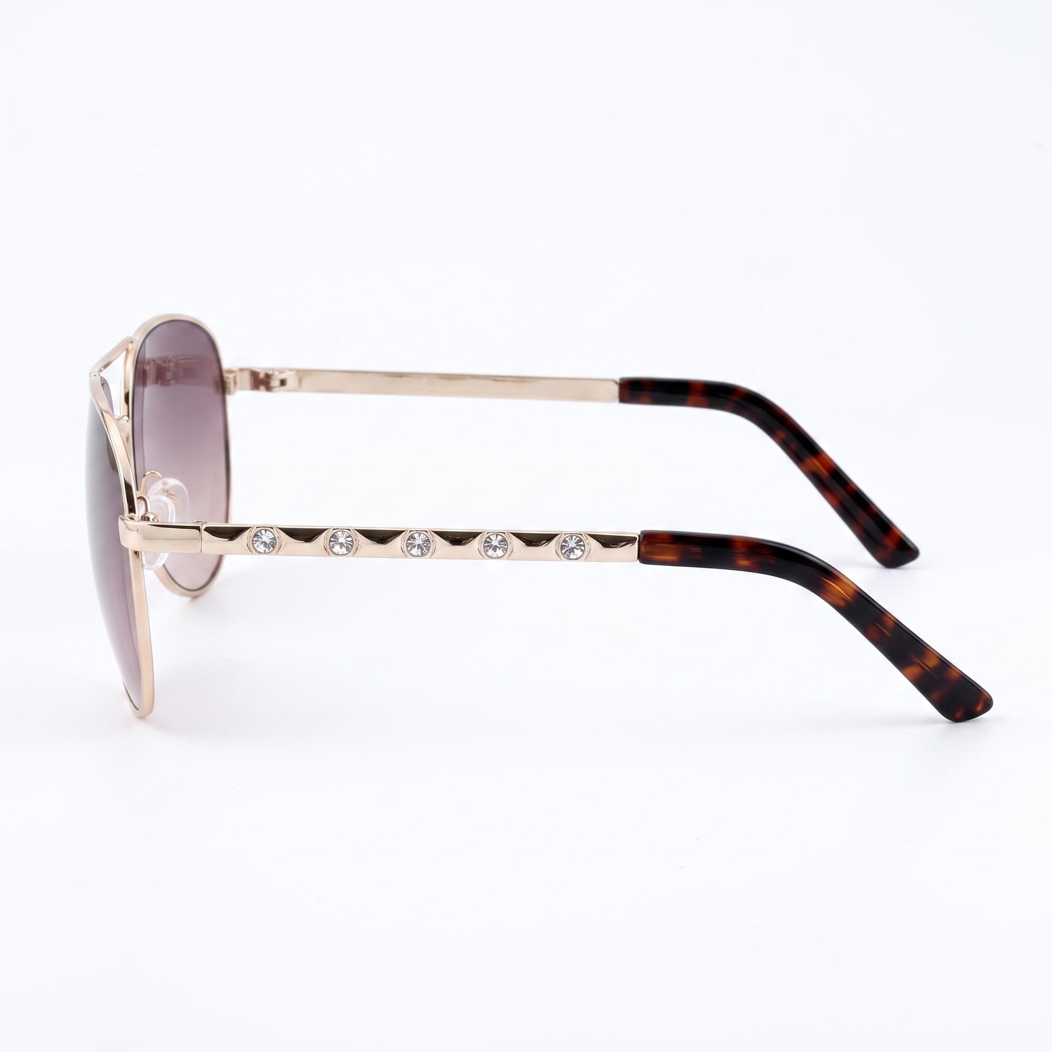 Gafas de sol GUESS para mujer, montura metálica multicolor, lentes marrones no polarizadas, protección UV 100%, 61mm, Photo 3
