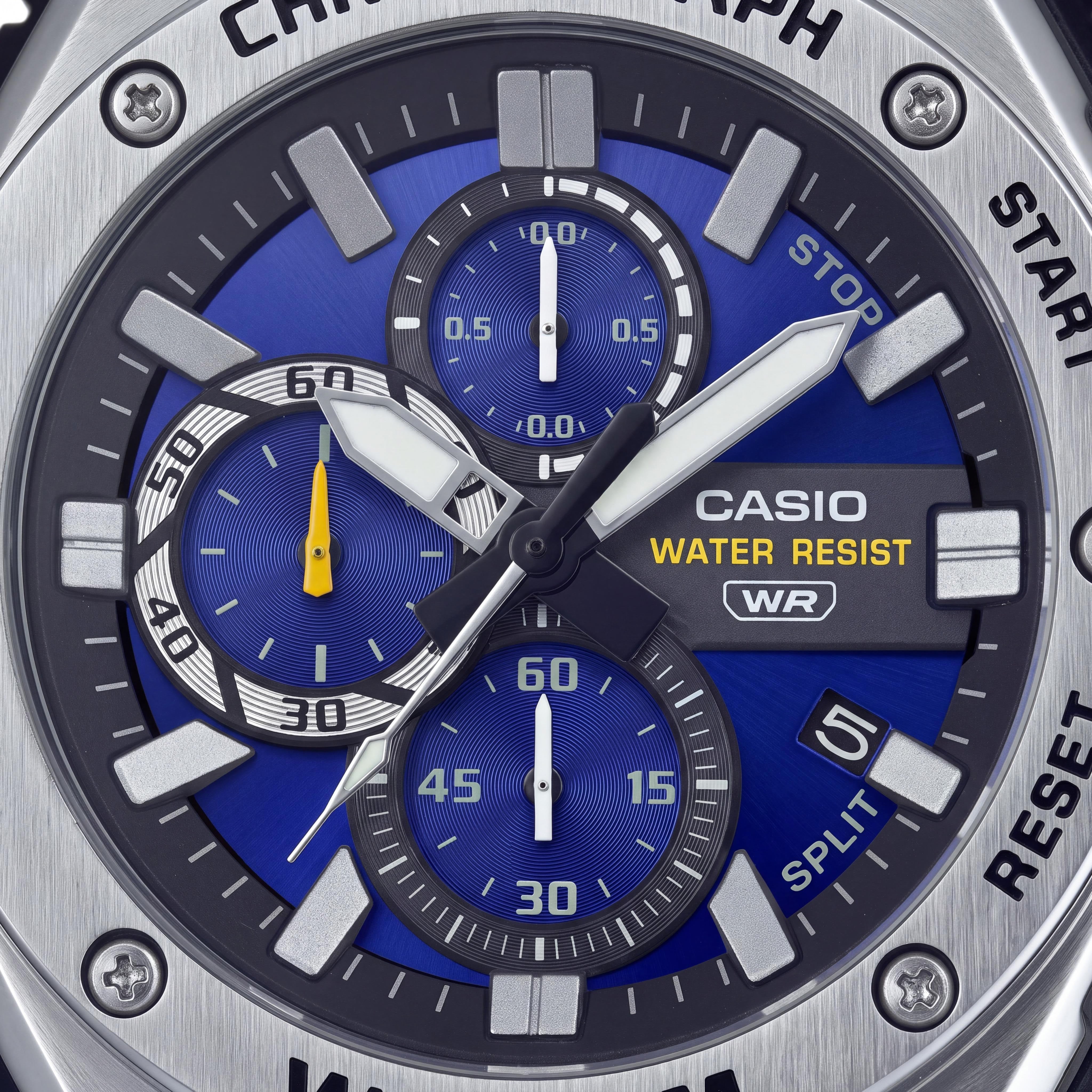 Casio MWA-300H-2AVDF Men's Chronograph Multi-Dial Analog Watch, Featuring Blue Dial and Black Resin Hook & Loop Band, Photo 2