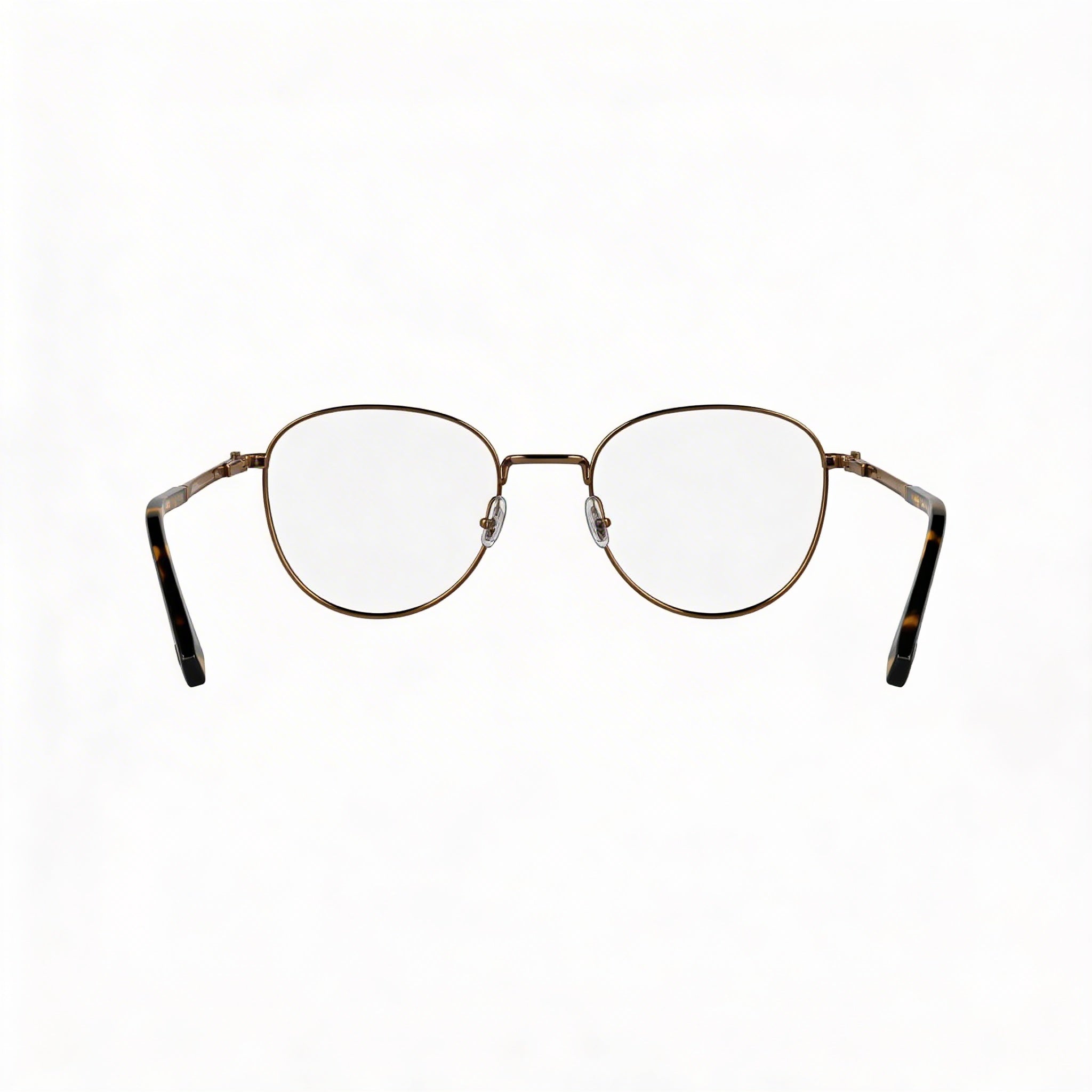 Gafas Lacoste Modern unisex de montura metálica ovalada con lentes de plástico en color oro ámbar (lente de 52 mm, puente de 20 mm, patilla de 145 mm), Photo 3