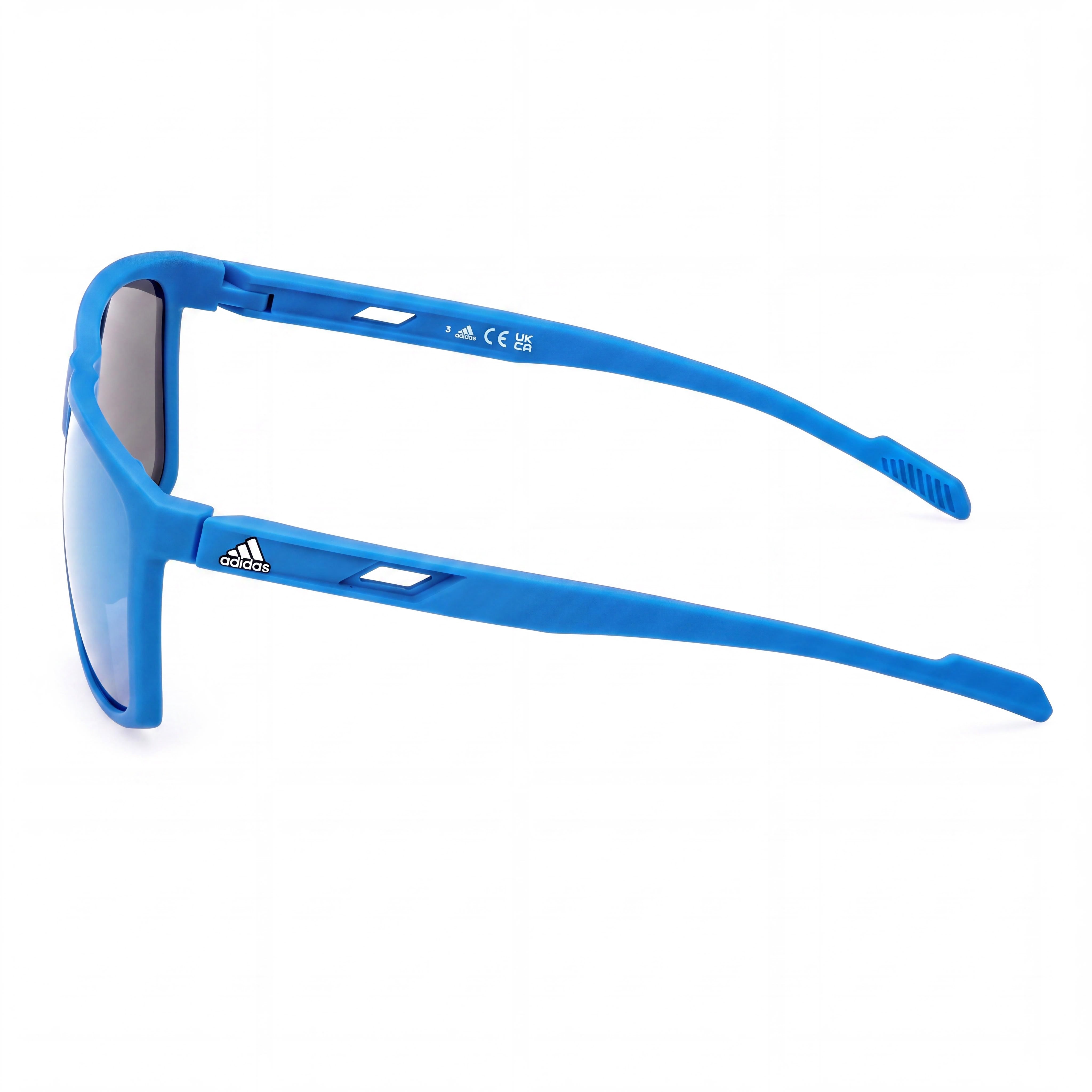 adidas Injected Sunglasses Men's Full Rim Injected Plastic Blue Frame Blue Mirror Lenses UV Protection 60mm, Photo 3
