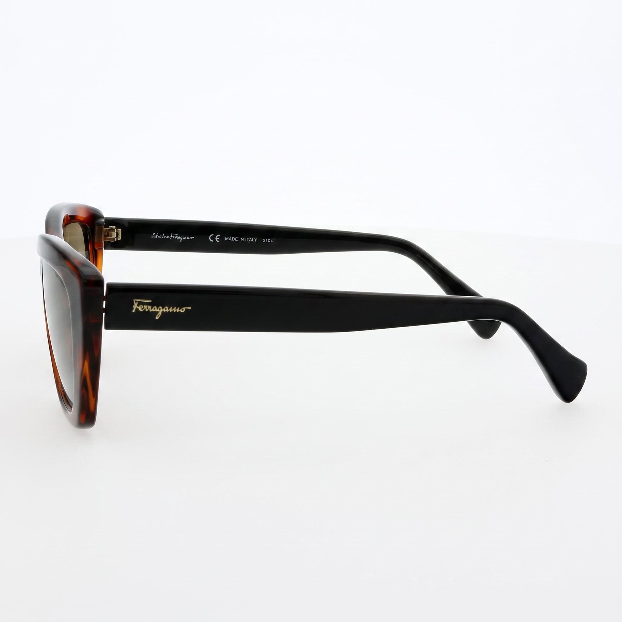 Ferragamo SF958S 214 Women's Tortoise Injected Cat Eye Brown Lens Non-Polarized UV Protected Sunglasses 55mm, Photo 3