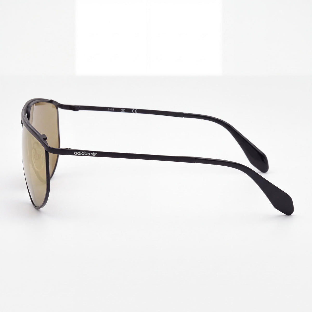 Gafas de sol para hombre adidas Originals OR0028 estilo piloto de metal, montura negro mate, lentes espejadas marrones, 62 mm, Photo 3