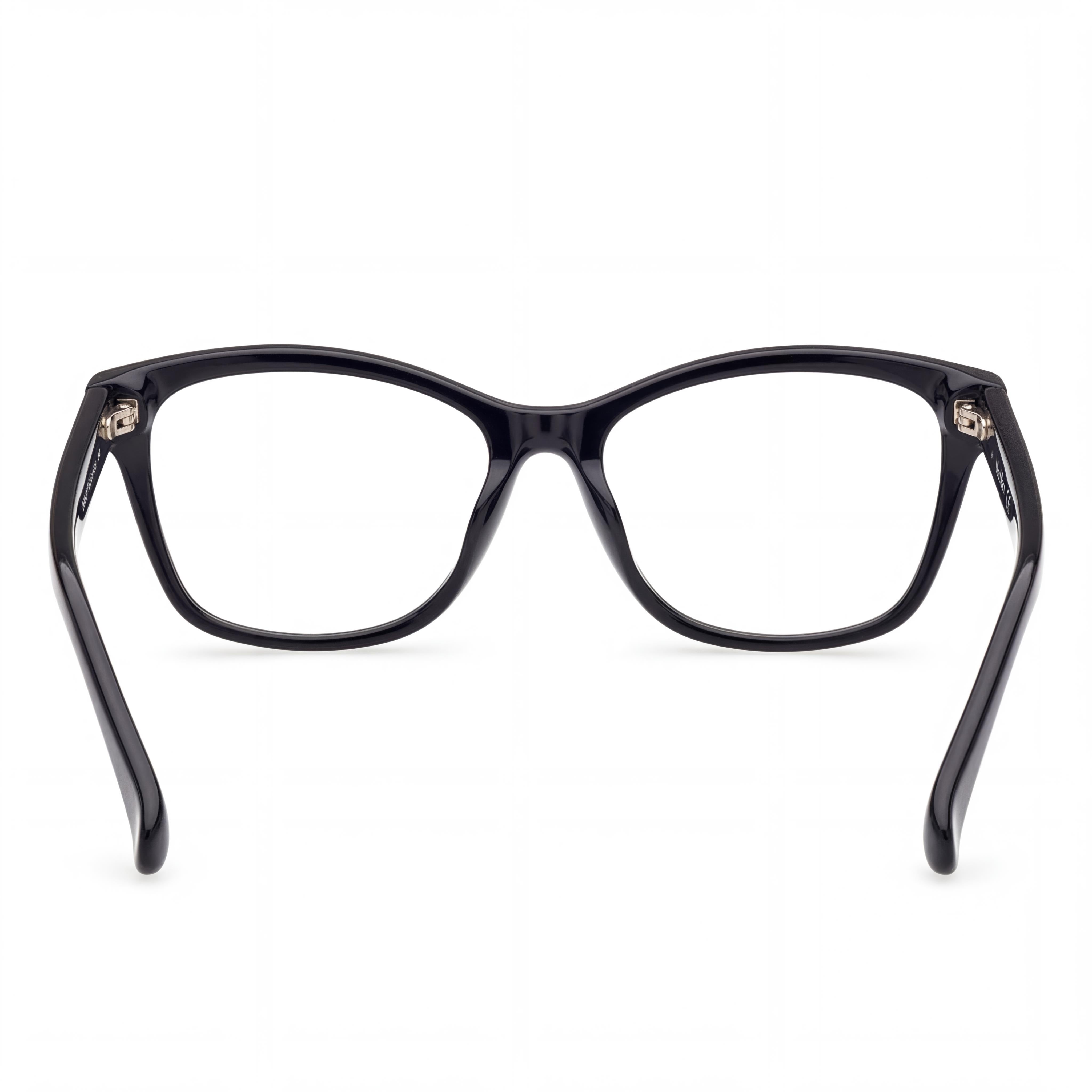 MaxMara MM5032 001 Women's Modern Shiny Black Pantographed Plastic Square Full Rim Clear Polycarbonate Lenses Eyeglasses 54mm, Photo 2