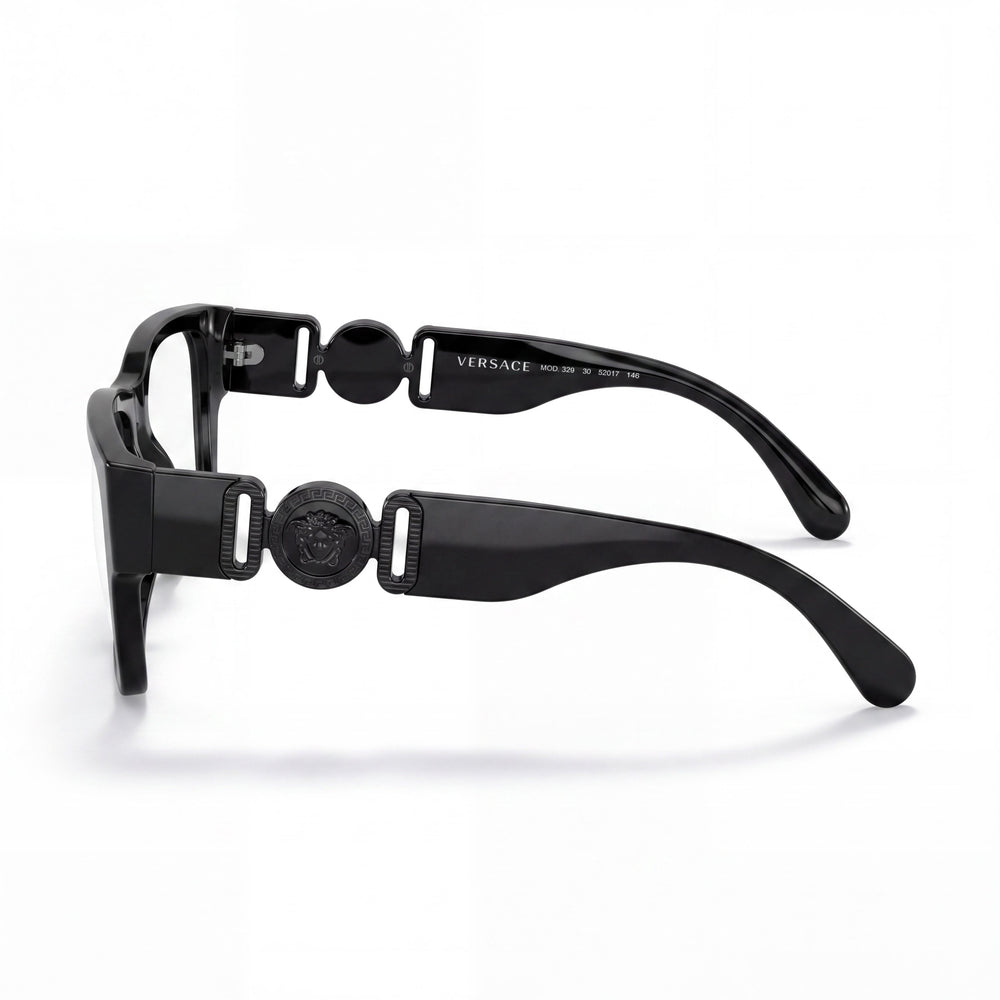 Gafas Versace Ve 3368u para mujer con montura inyectada en color negro y lentes transparentes de policarbonato de 53 mm