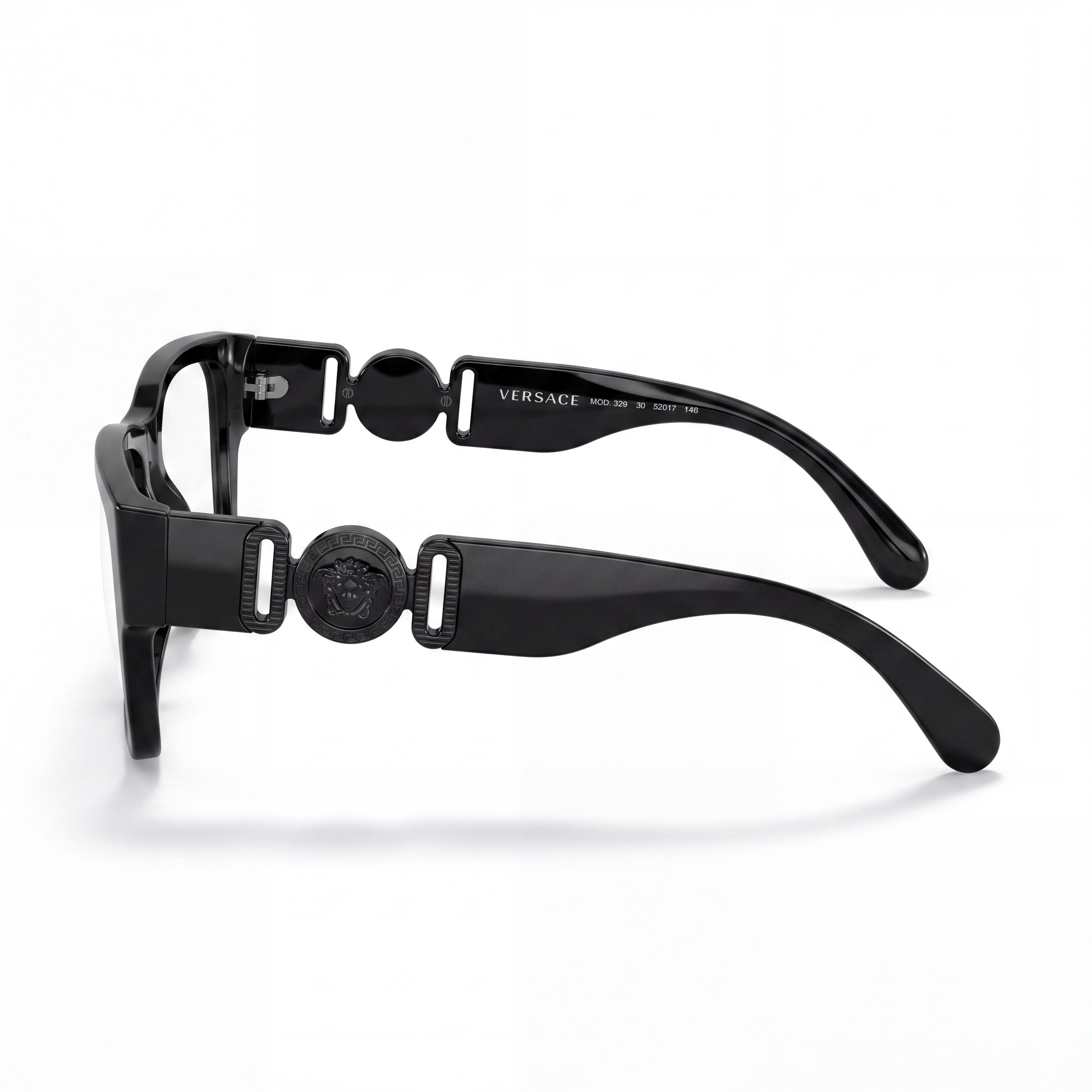 Versace Ve 3368u Women's Black Injected Frame Eyewear with Clear Polycarbonate Lenses 53mm, Photo 3