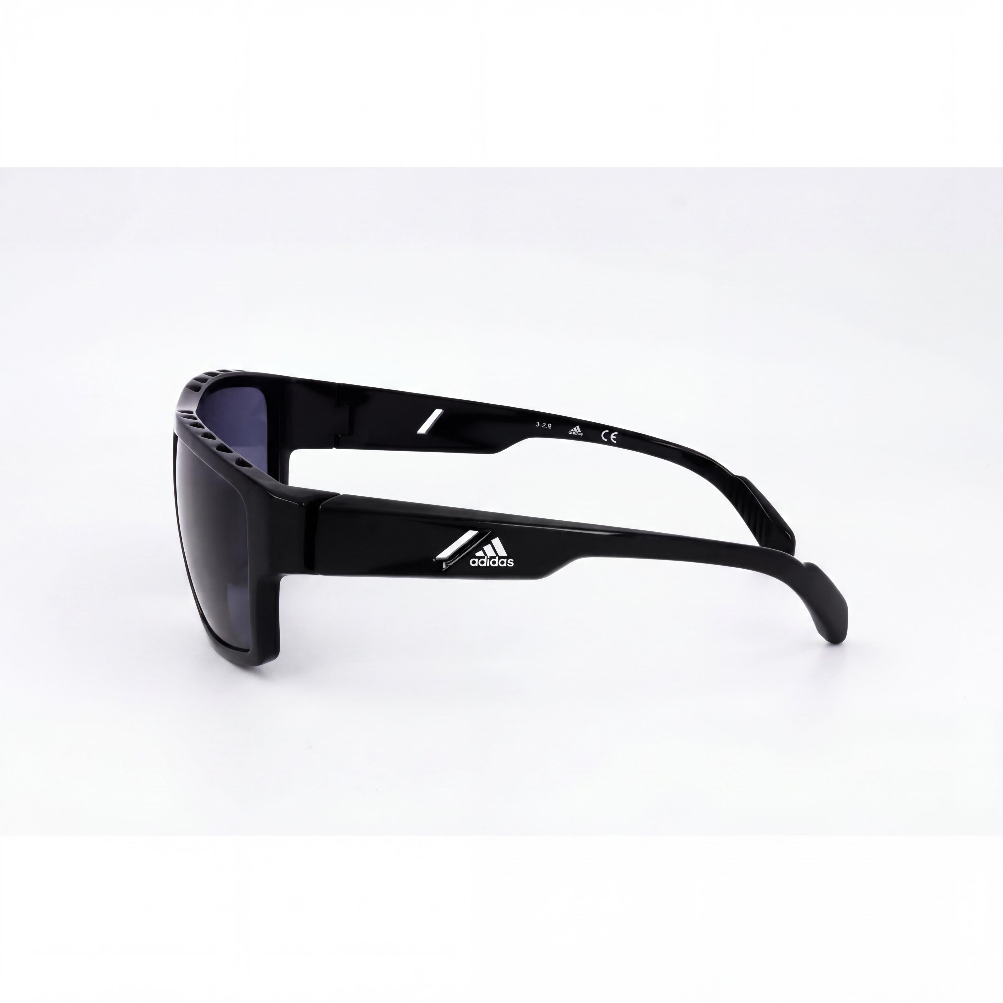 adidas Men's Sp0008 Shiny Black TR90 Plastic Sunglasses with Smoke Non-Polarized Lenses, 100% UV Protection 61mm, Photo 3