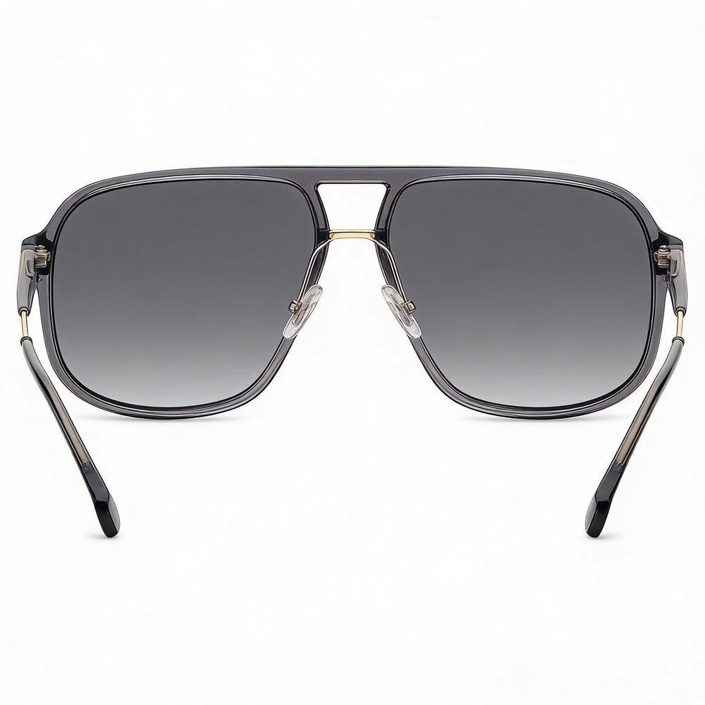 Gafas de sol Carrera Classic unisex con montura de poliamida gris transparente, cristales gris oscuro degradados sin polarizar, protección UV, aptas para lentes recetadas, 60 mm