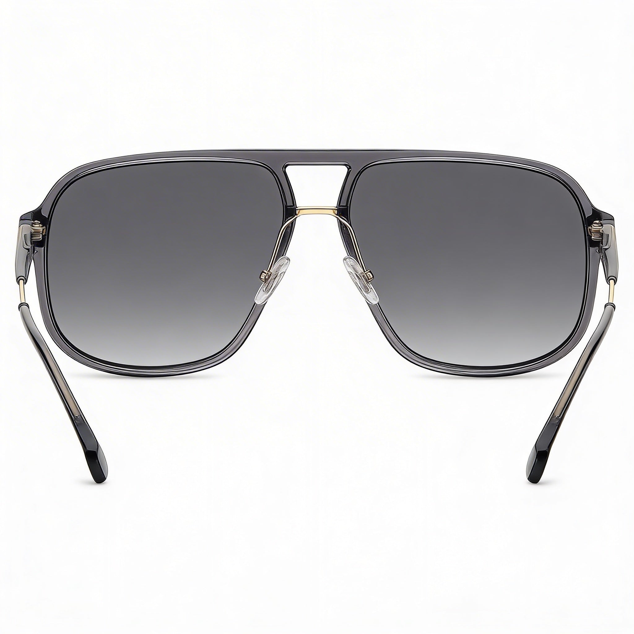 Gafas de sol Carrera Classic unisex con montura de poliamida gris transparente, cristales gris oscuro degradados sin polarizar, protección UV, aptas para lentes recetadas, 60 mm, Photo 3