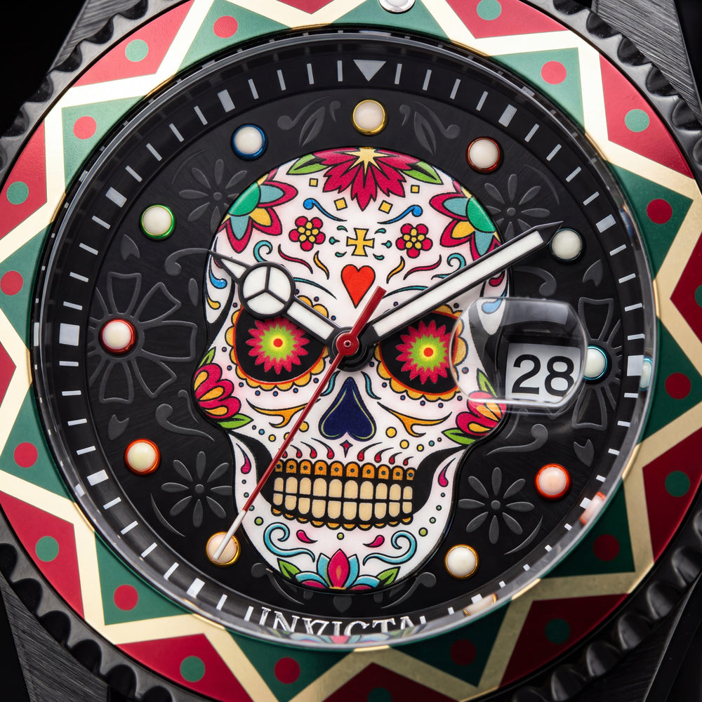 Reloj de cuarzo Invicta Pro Diver 43754 unisex de acero inoxidable negro de 10 ATM resistente al agua con correa de silicona de 43 mm