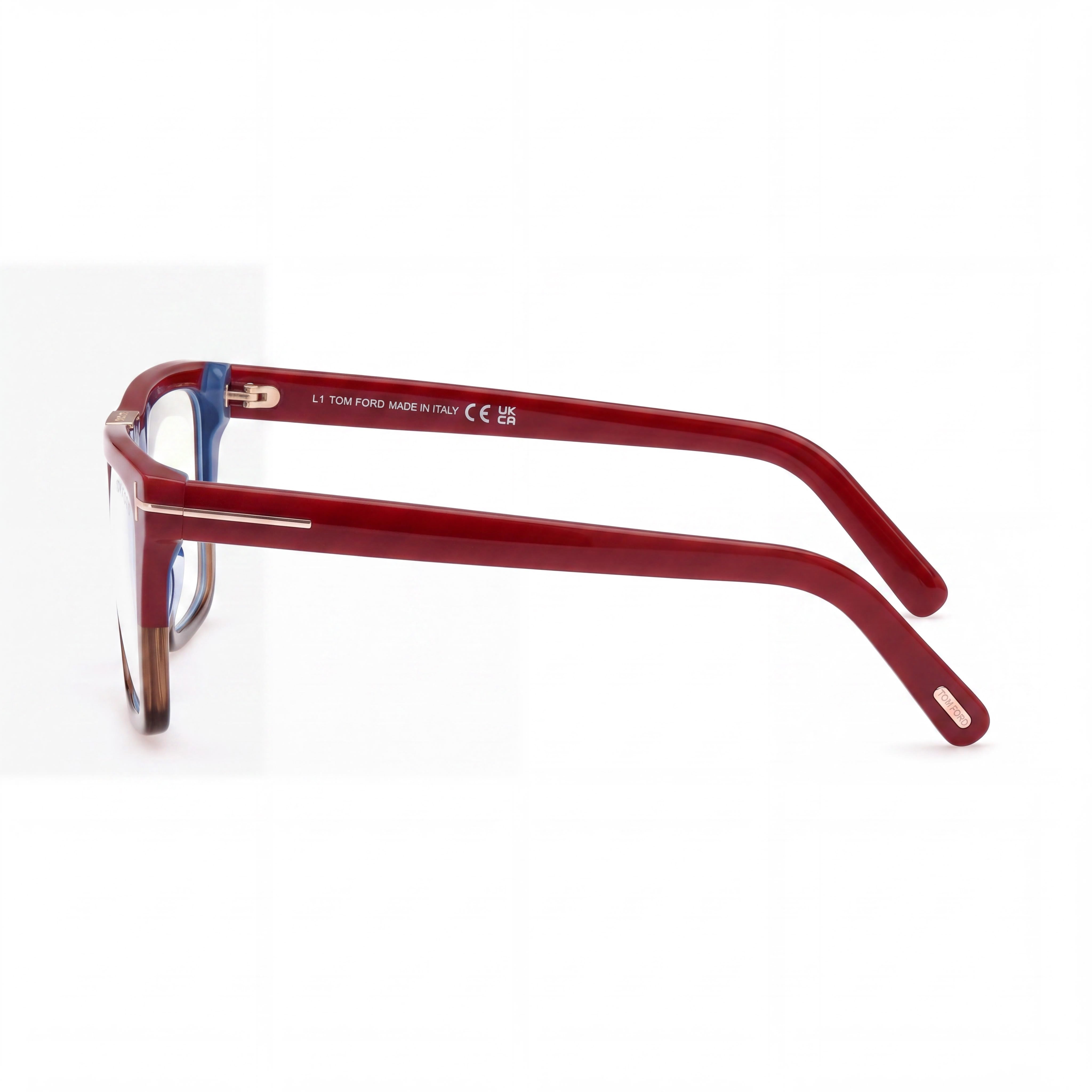 Montura de Gafas Tom Ford Ft5912-b de Acetato Burdeos para Mujer, Lente 57mm, Puente 15mm, Patilla 140mm, Photo 2