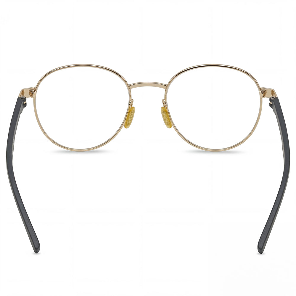 Porsche Casual P8746 Men's Metal Gold, Black Frame Non-Polarized Transparent Lens Eyeglasses 51mm
