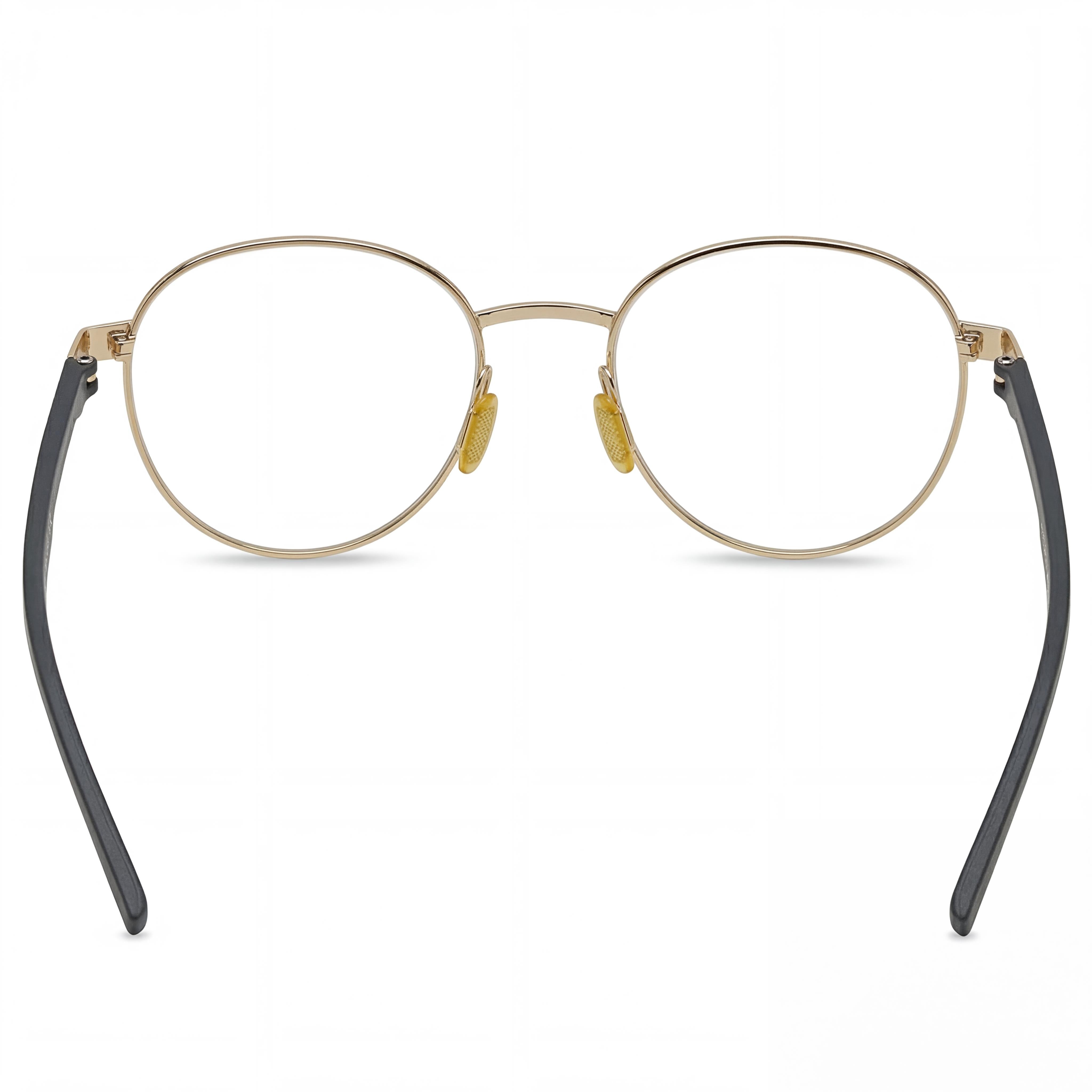 Porsche Casual P8746 Gafas para Hombre de Metal Dorado, Montura Negra, Lentes Transparentes no Polarizadas 51mm, Photo 2
