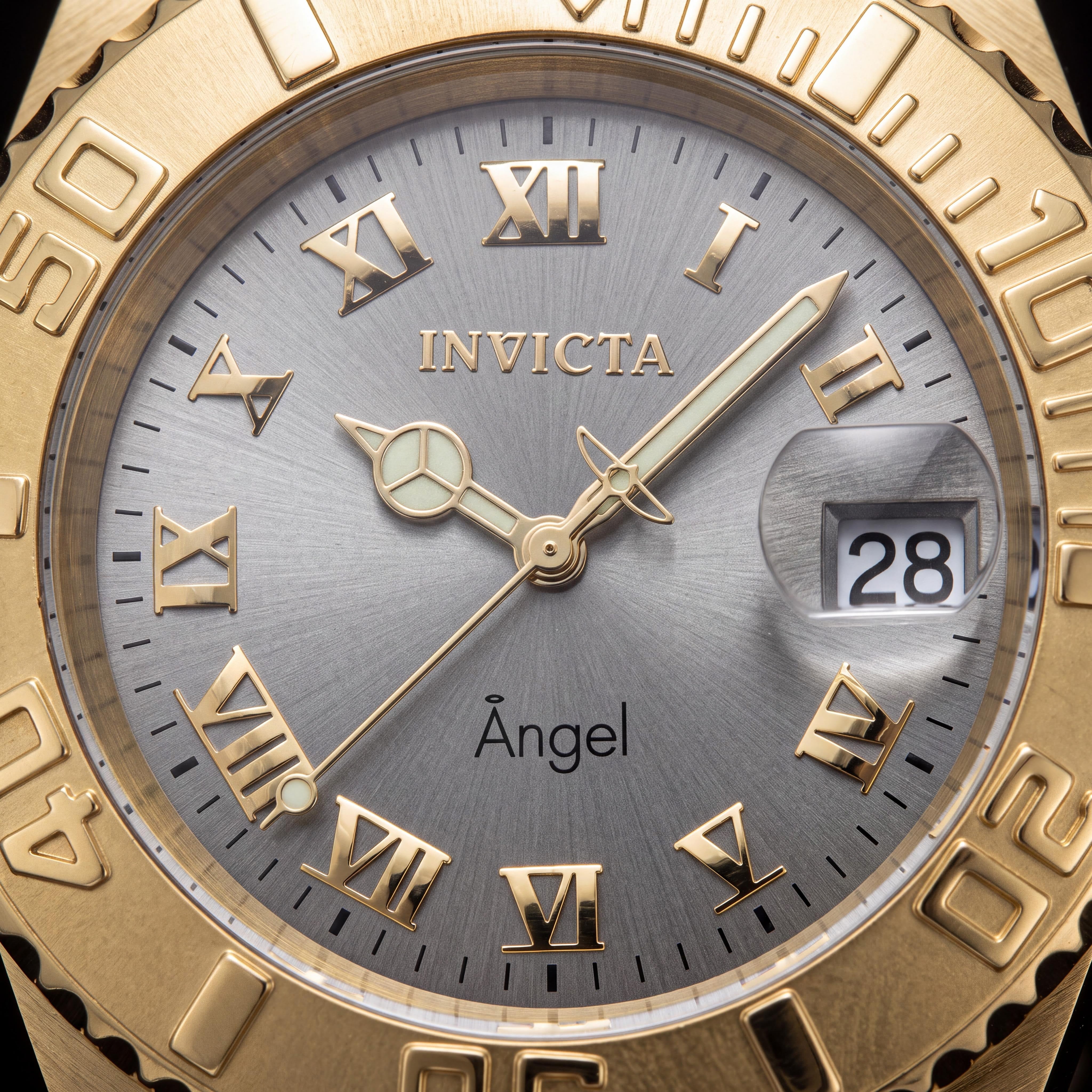 Invicta Angel 14366 Women's Gold-tone Stainless Steel Grey Dial Luminous Quartz Dive Watch 40mm, Photo 2
