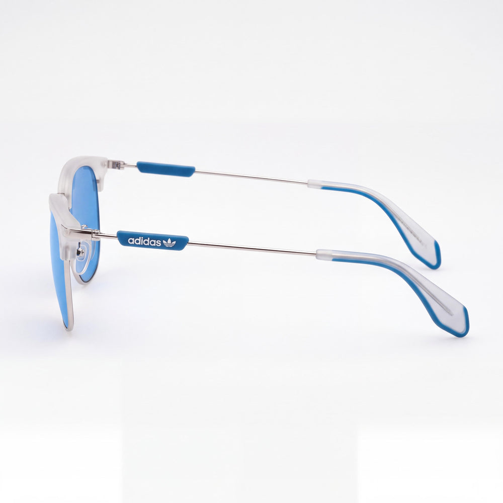 adidas Originals OR0083 Men's Casual Crystal Metal Frame Blue Mirror Lenses Round Sunglasses 53-19-145