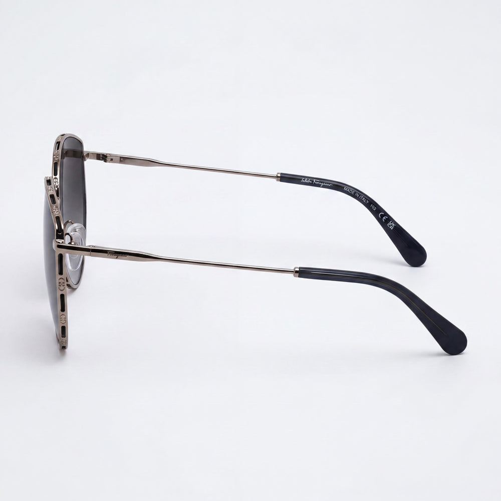 Gafas de sol rectangulares Ferragamo Sf264s de oro rosa para mujer, 60 mm
