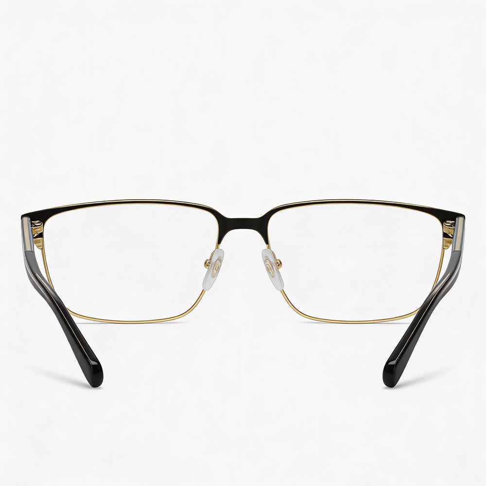 Gafas de vista Gucci GG0383O-004 para hombre, rectangulares, de plástico y metal, montura completa, color negro, dorado, verde y rojo, 58 mm