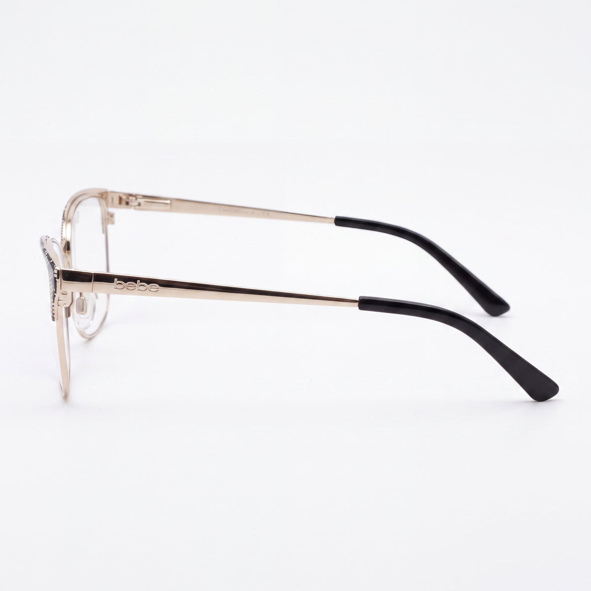 BEBE Men's Bb5221 Eyeglasses featuring Jet Lace Acetate Frames and Clear Polycarbonate Lenses 52mm, Photo 2