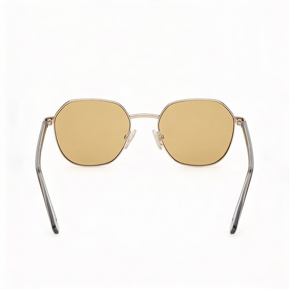 GUESS Modern Men's Pale Gold Metal Frame Sunglasses with Brown Lenses, UV Protection, Lens Width 51mm