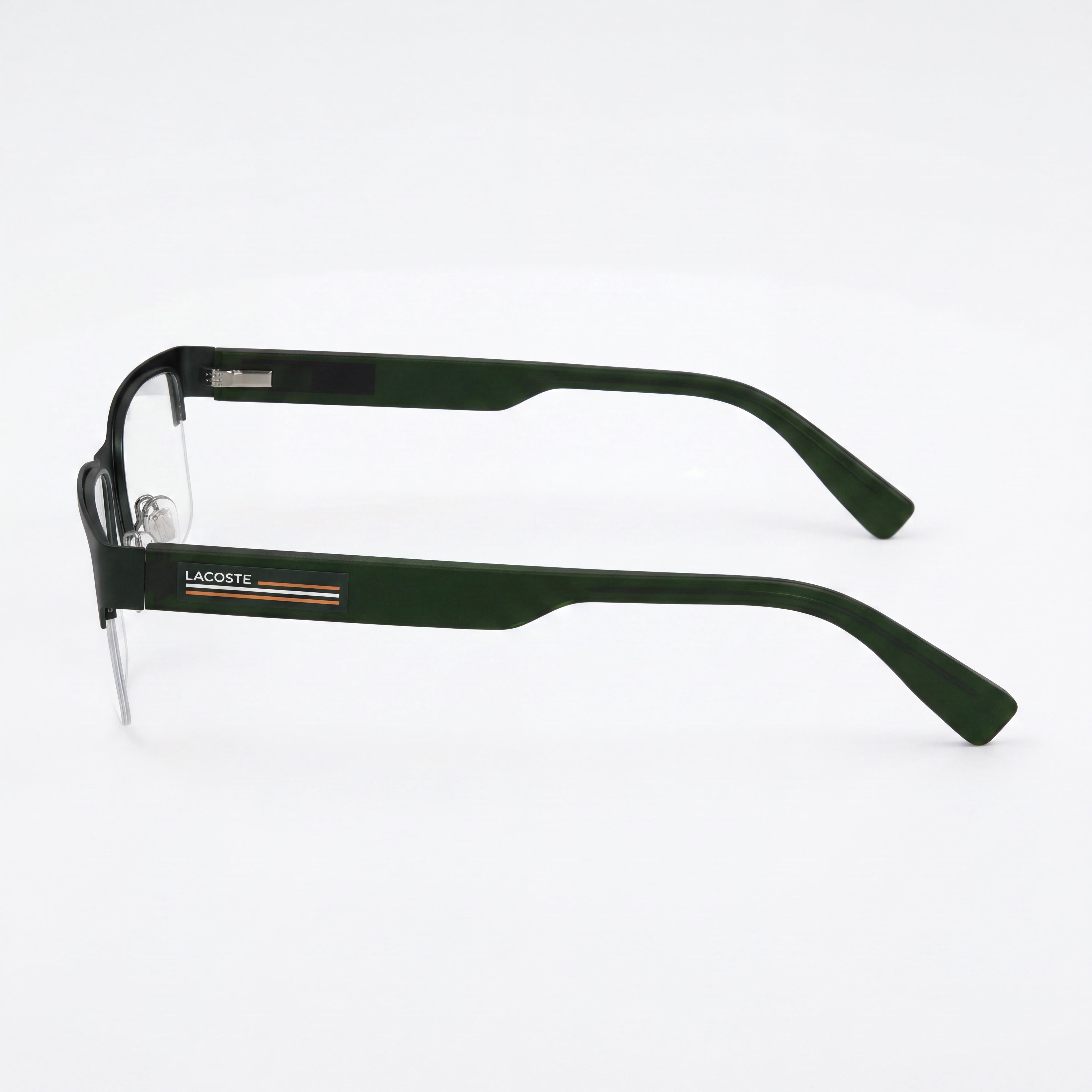 Gafas Lacoste Casual para Hombre, Montura Verde Mate, Cristales Plásticos Transparentes 54-19-145, Photo 3