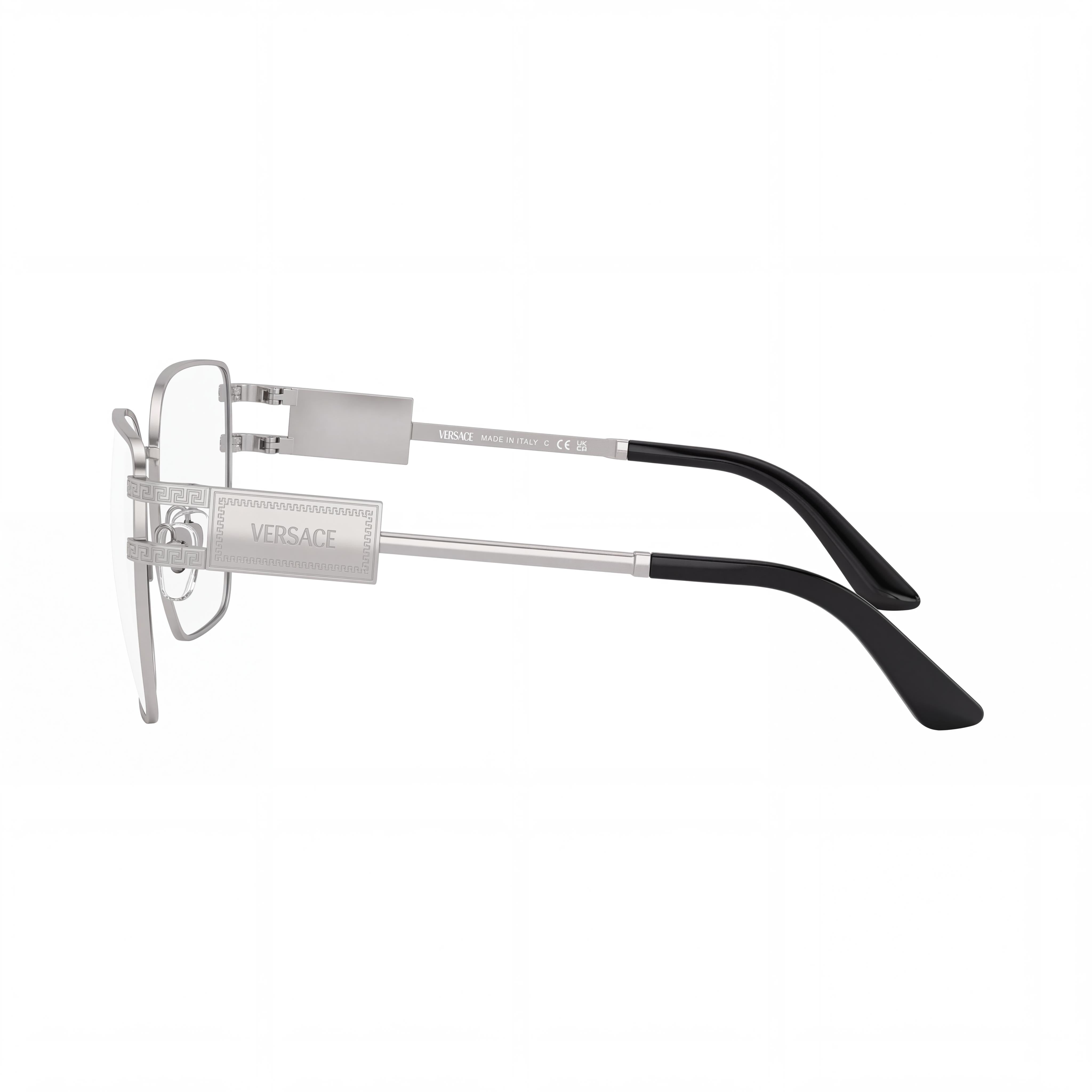 Versace Ve 1301 Women's Silver Alloy Steel Eyeglasses with Clear Polycarbonate Lenses 55mm, Photo 3
