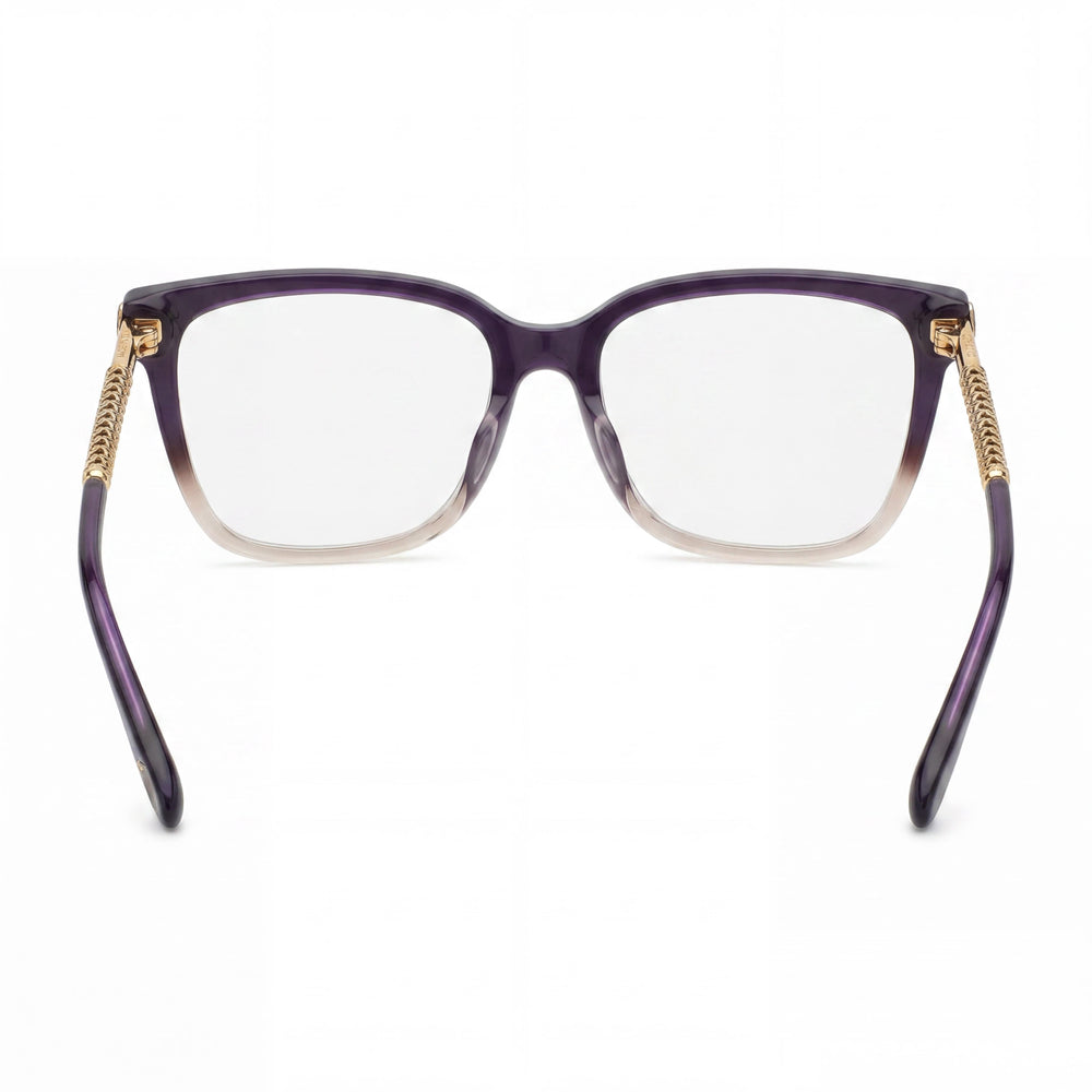 Chopard Casual Women's Violet Gold-logo Acetate Metal Full Rim Square Demo Lens Eyeglasses 55-16-140