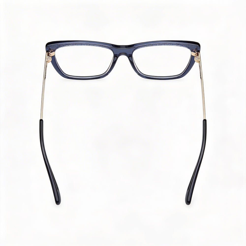 Guess Gu50246 Women's Shiny Blue Plastic Frame Non- Lenses Eyewear Lens Width 50mm Bridge 16mm Temple 140mm