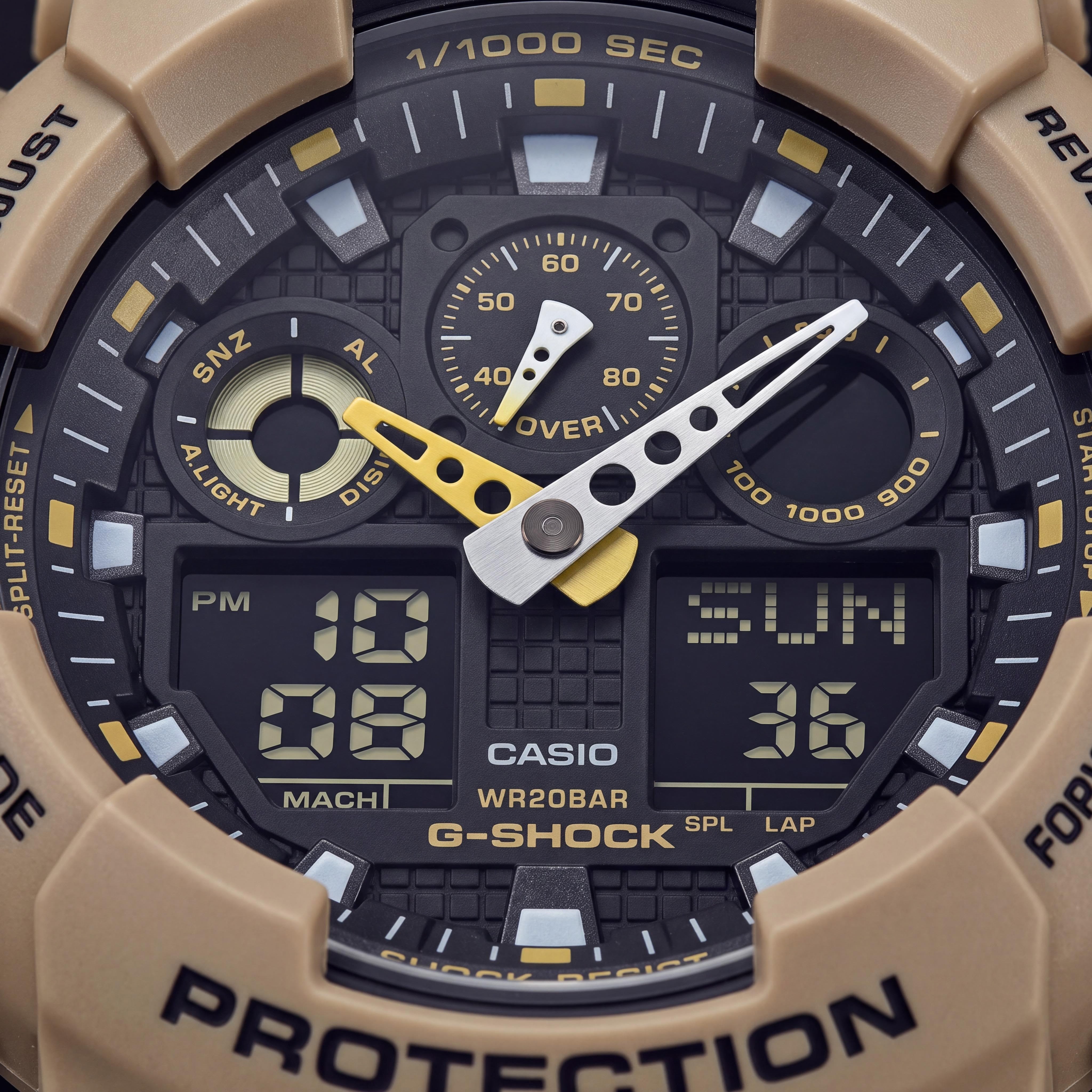 Casio GA-1000L Shock Resistant 200M Water Resistant World Time Alarm Timer LED Light Unisex Beige Watch, Photo 2