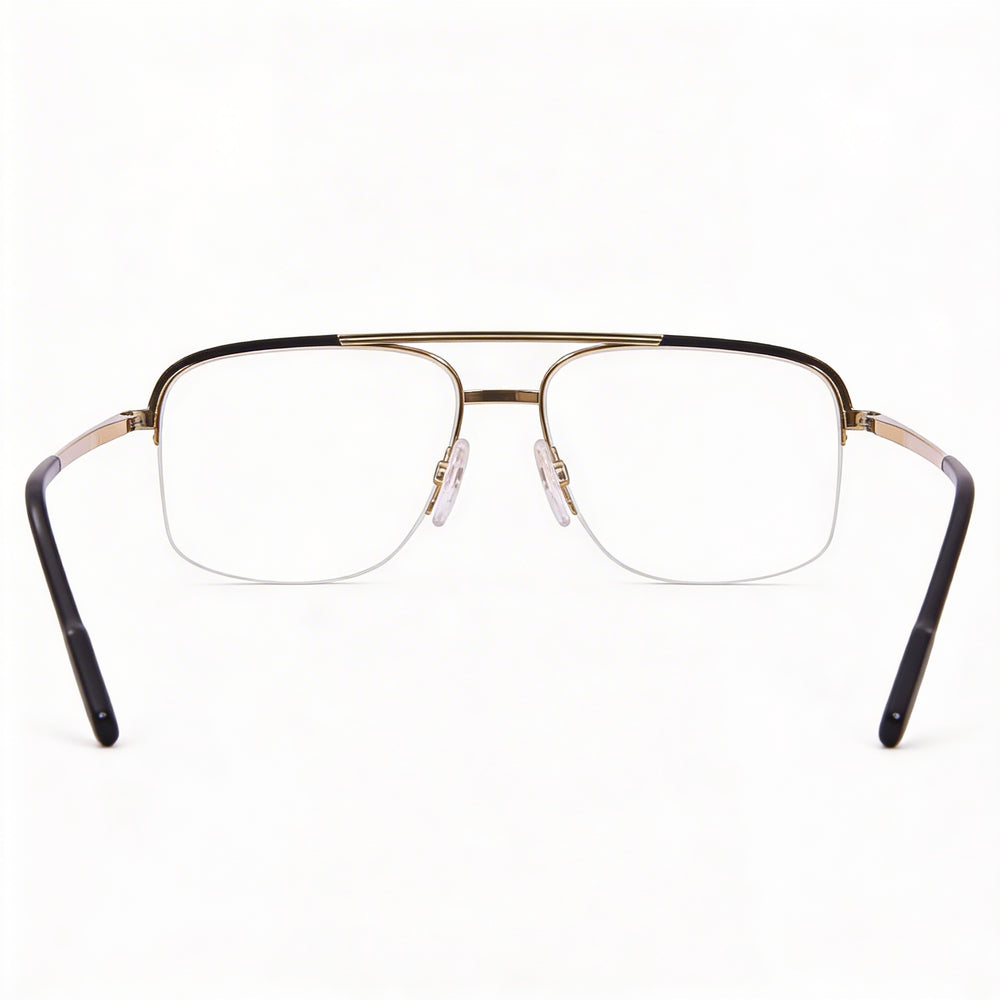 Gafas de vista Cazal 7095 para hombre con montura cuadrada de titanio negro dorado de 57 mm