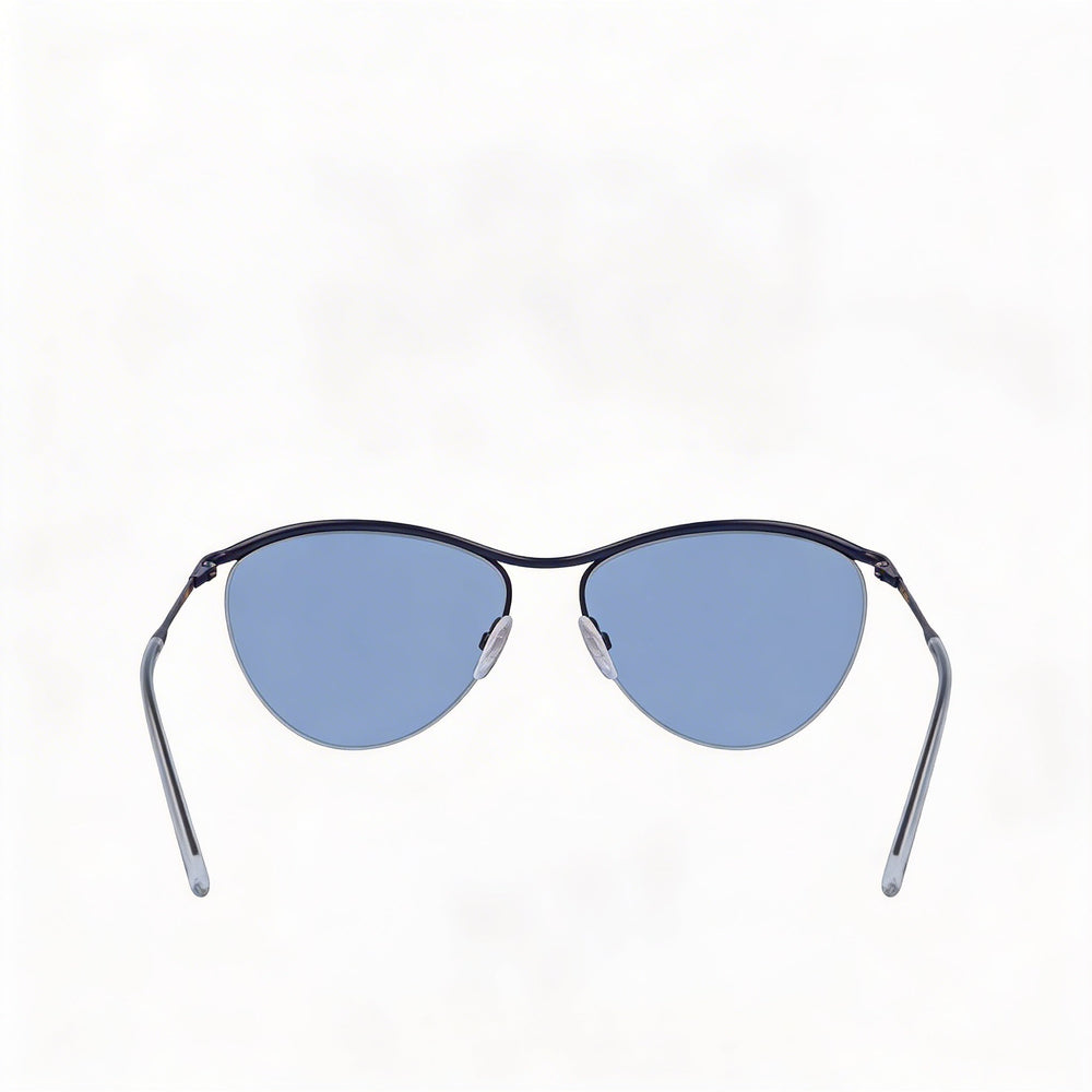 Gafas de sol DKNY Dk107s para mujer, estilo ojo de gato, con protección UV, sin polarizar, montura azul marino y lentes azules de 56 mm
