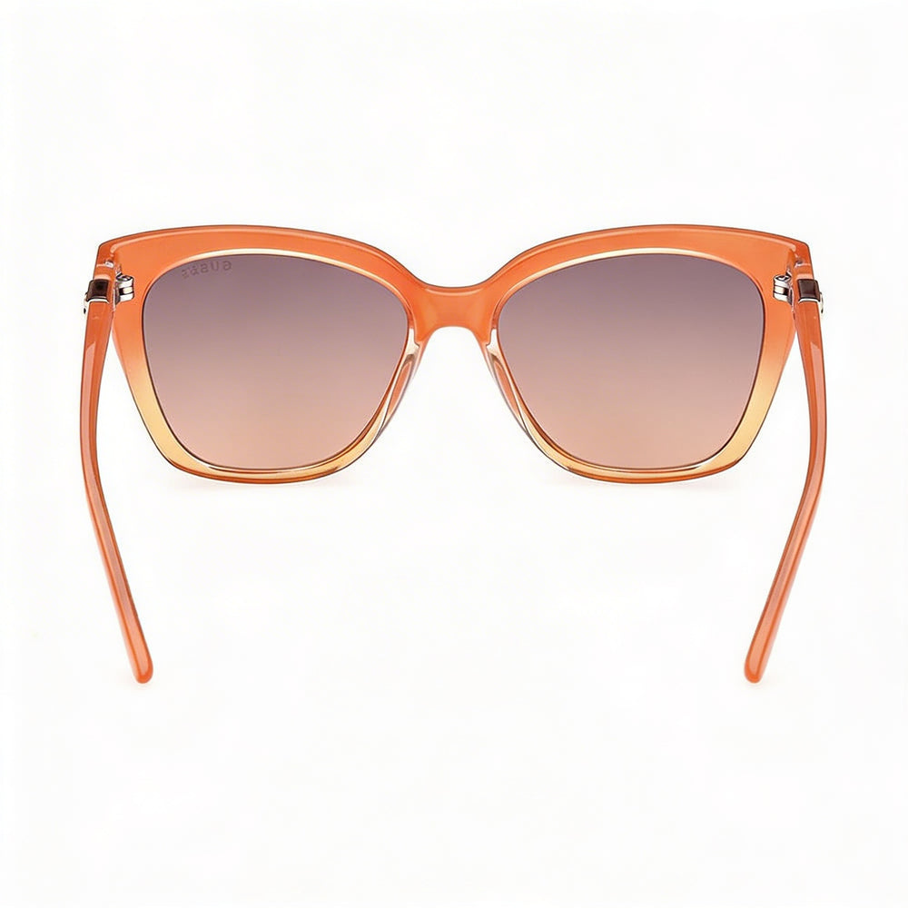 GUESS Gu7878 Gafas de sol de plástico naranja neón para mujer con lentes naranjas, protección UV, 55 mm
