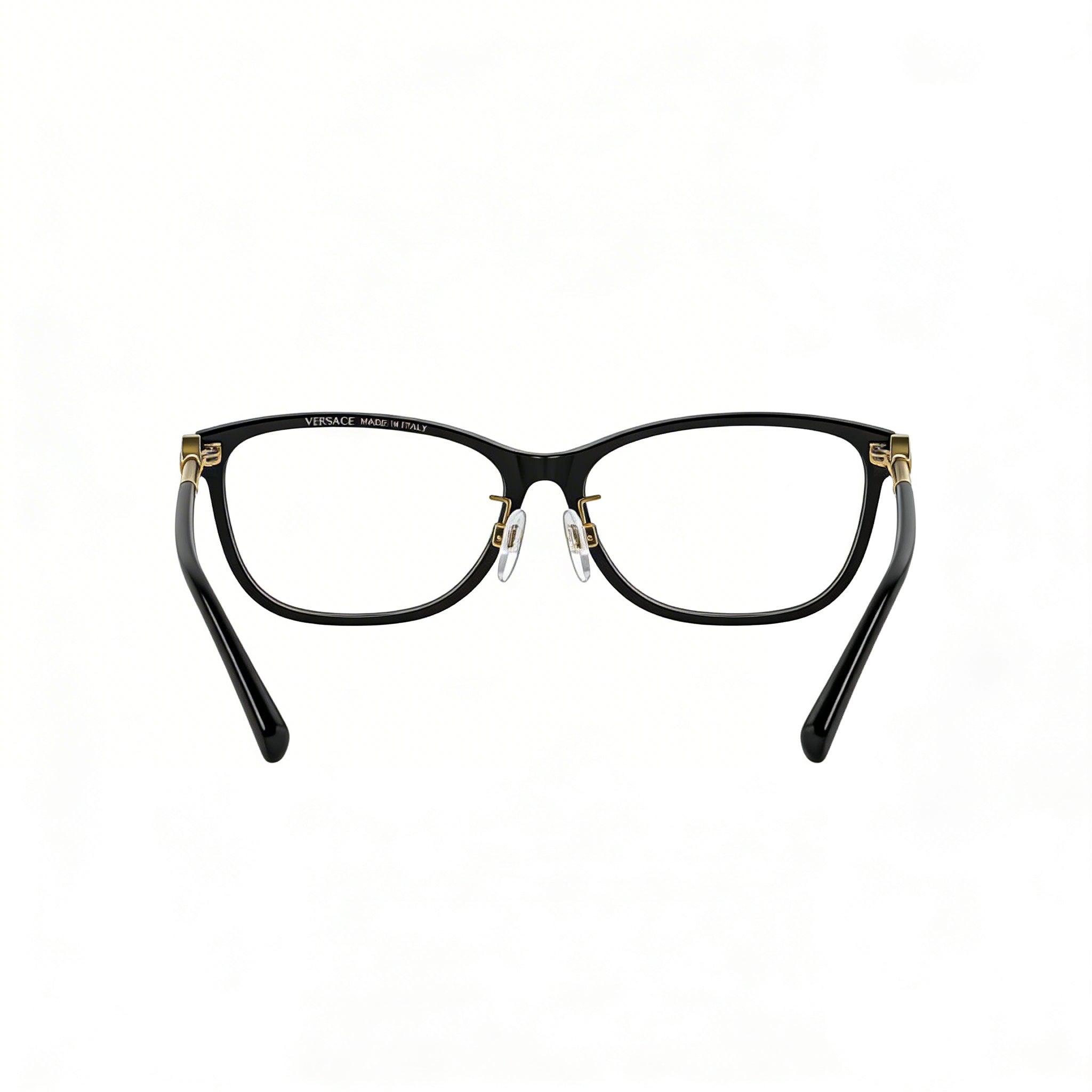 Versace Modern Women's Black Plastic Full Rim Eyeglasses with Clear Non- Lenses 55-16-140mm, Photo 4