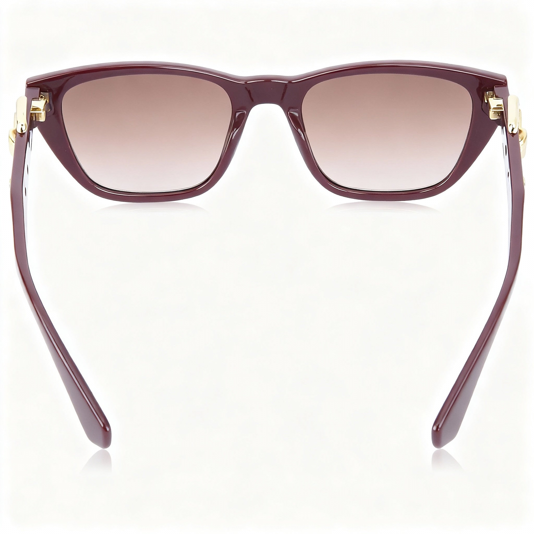 Moschino MOS130/S Women's Cat Eye Sunglasses, Plastic Burgundy Brown Gradient, Brown Non-Polarized UV Protected, 55mm, Photo 3