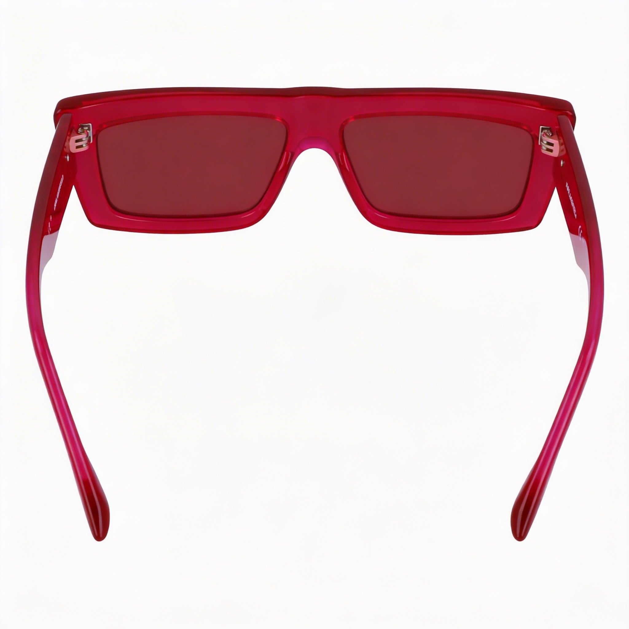 Karl Lagerfeld Klj6147s Unisex Injected Metallic Grey Rectangular Sunglasses 56mm with Fuchsia UV Lenses, Photo 4