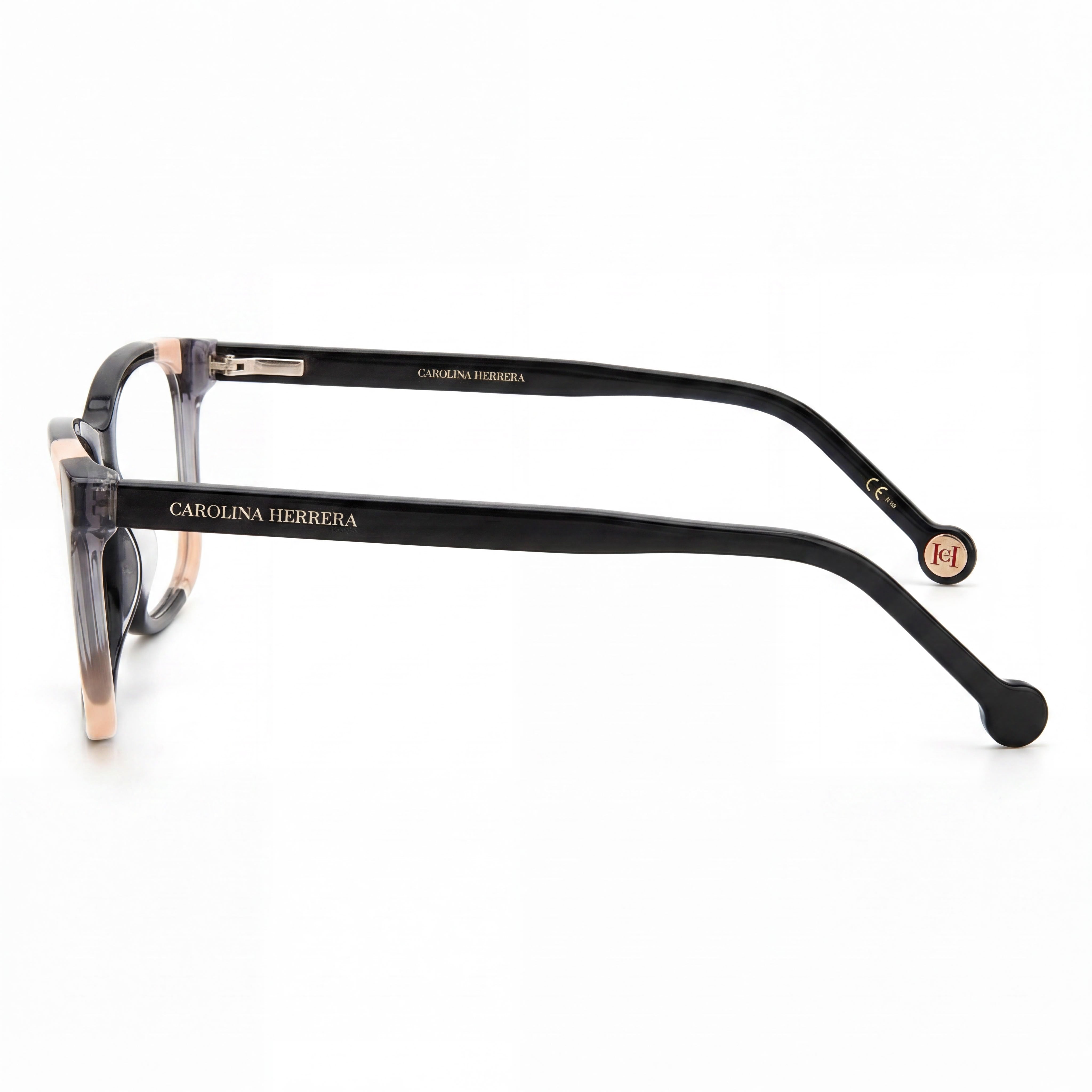 Carolina Herrera CH 0066 Women's Acetate Frame Black Nude Sunglasses with 55mm Lens, 14mm Bridge, 145mm Temple, Photo 3