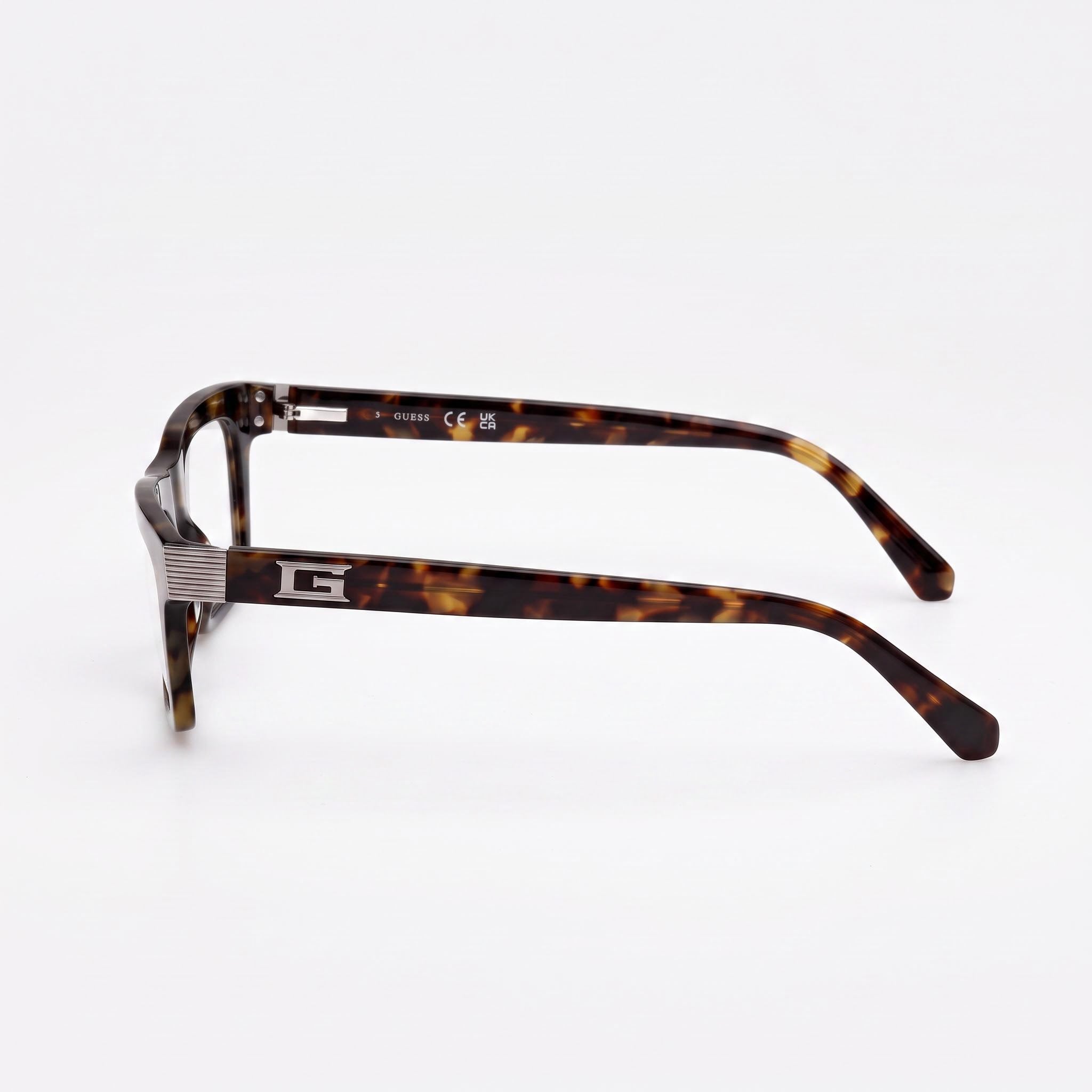 GUESS Gu50242 Unisex Clear Lens Plastic Frame Eyewear in Blue Havana, 53mm Lens Width, Photo 2